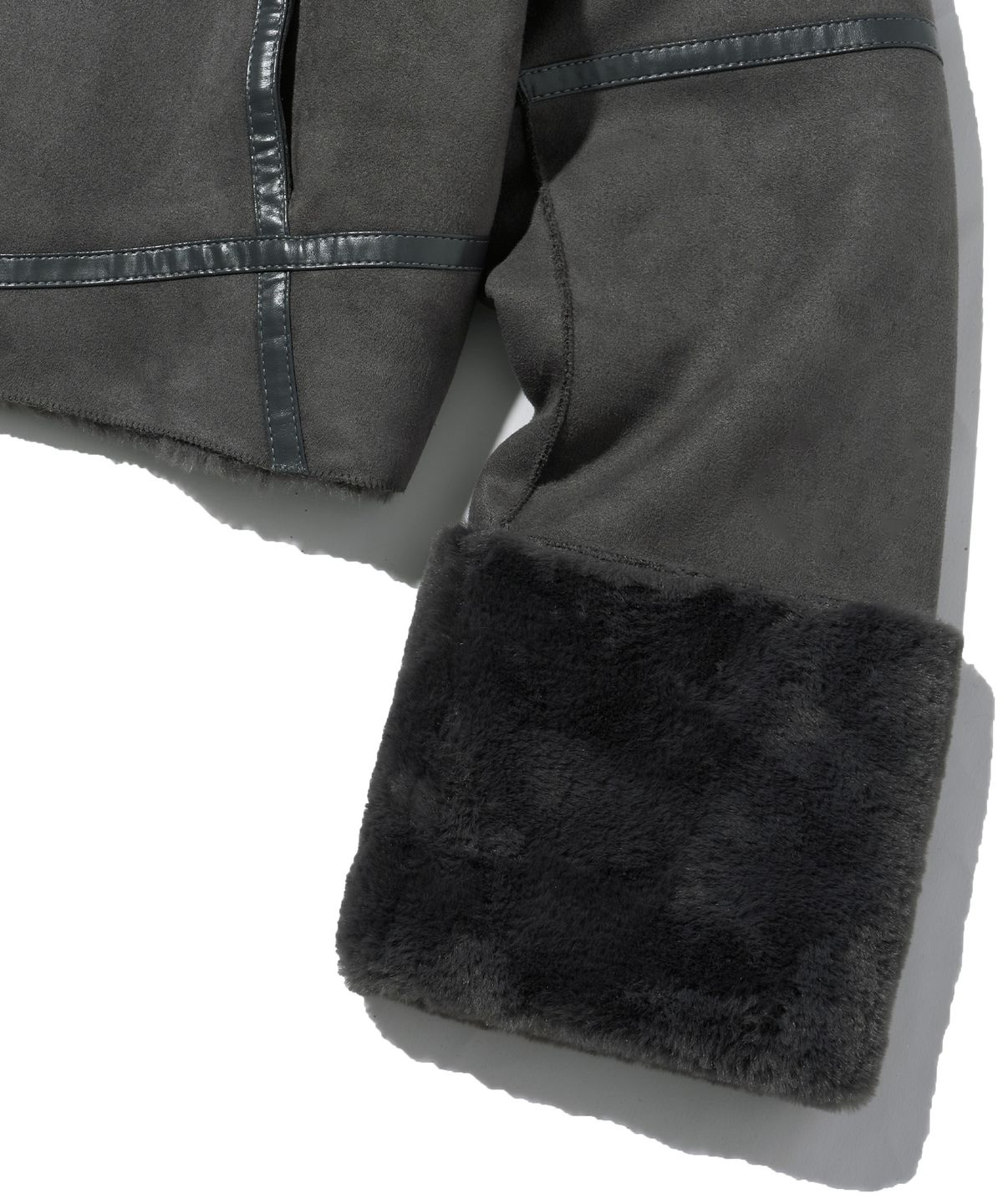 브라운브레스(BROWNBREATH) W TAG SHEARING HOOD JACKET - GREY