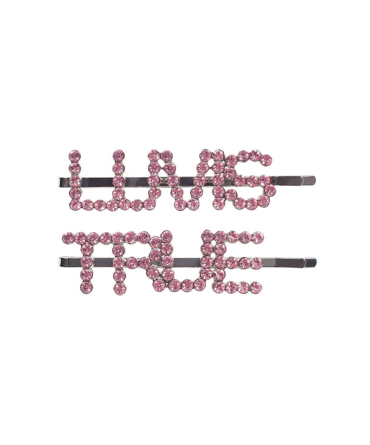 러브이즈트루(LUVISTRUE) FS TWIN LOGO CUBIC HAIR PIN(PINK)