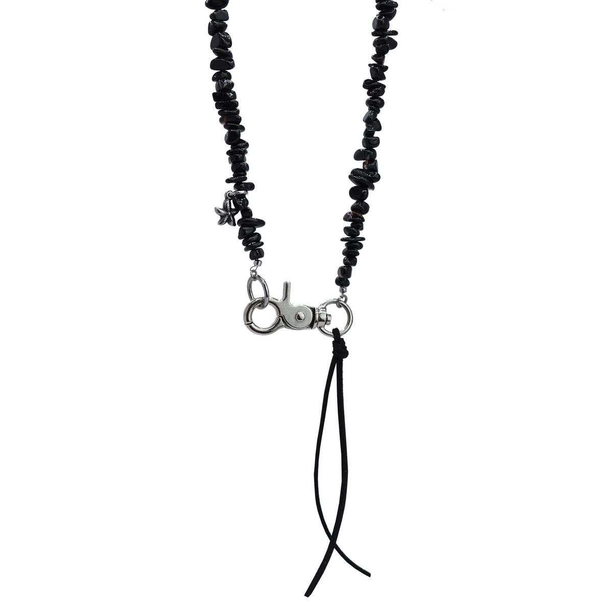 인시에(INSIE) black hook irregular necklace #03