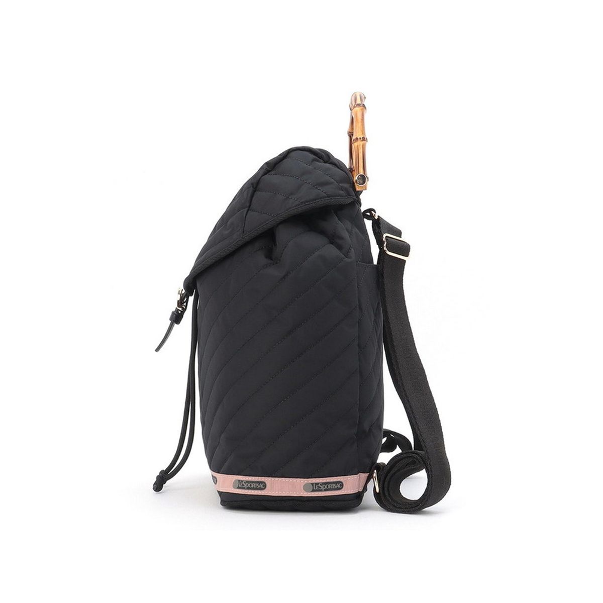 레스포색(LESPORTSAC) 섀도우 블랙 퀼트 뱀부 백팩 [1068.HB87]