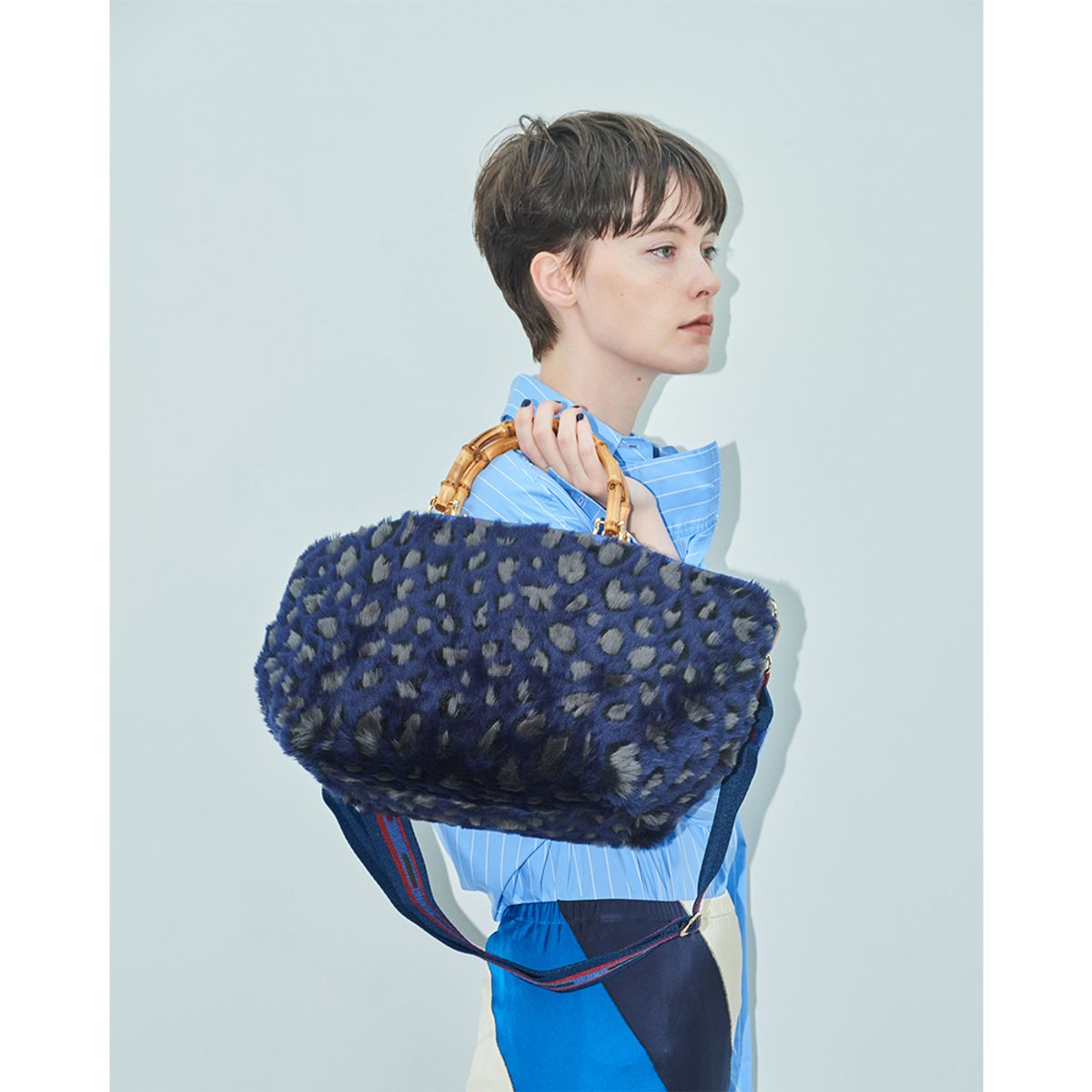 레스포색(LESPORTSAC) 미드나잇 레오파드 퍼 미디움 뱀부 토트백 [1440.HB91]