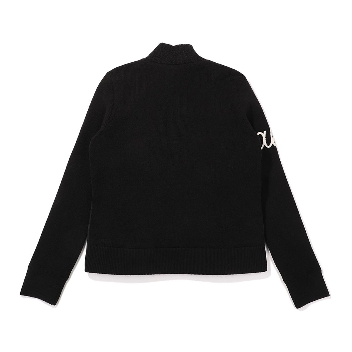 말본 골프(MALBON GOLF) 하이넥 하이브리드 집업 니트 가디건 BLACK (WOMAN)