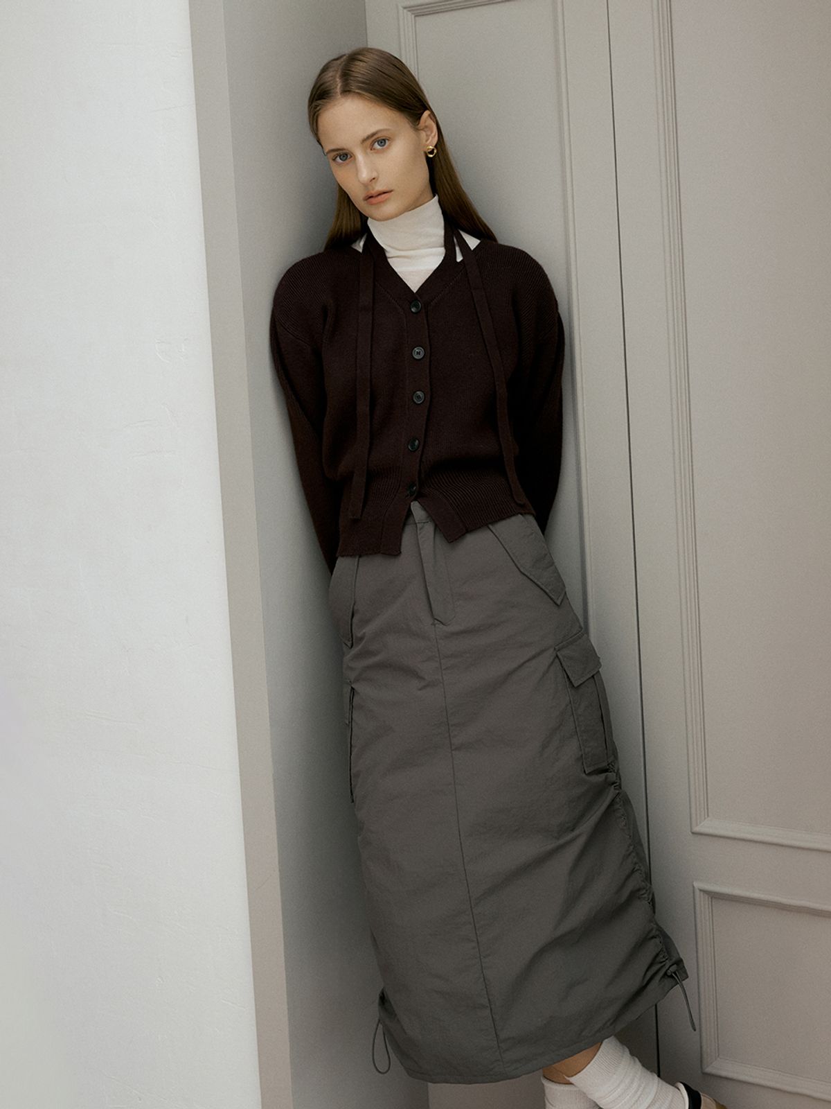 헌치(HUNCH) Side shirring string padding cargo skirt (2color) - 사이즈 & 후기 ...