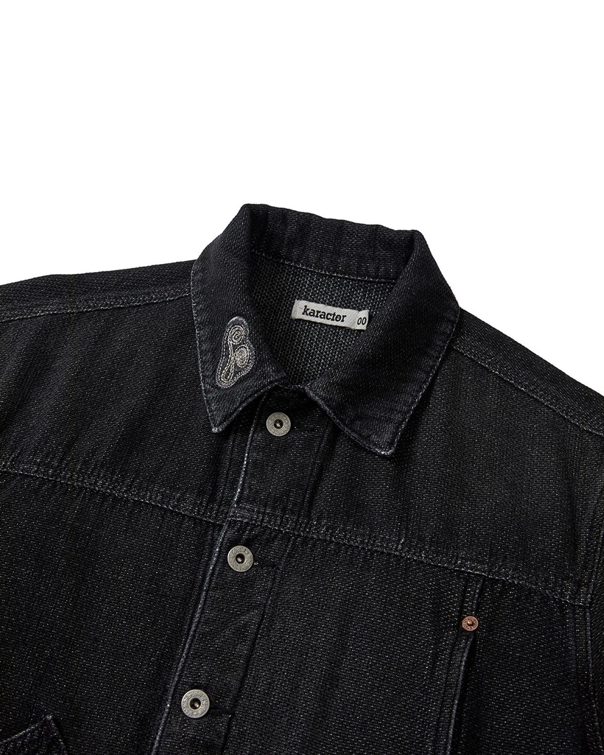 카락터(KARACTOR) Sphinx denim short trucker jacket / Canvas black