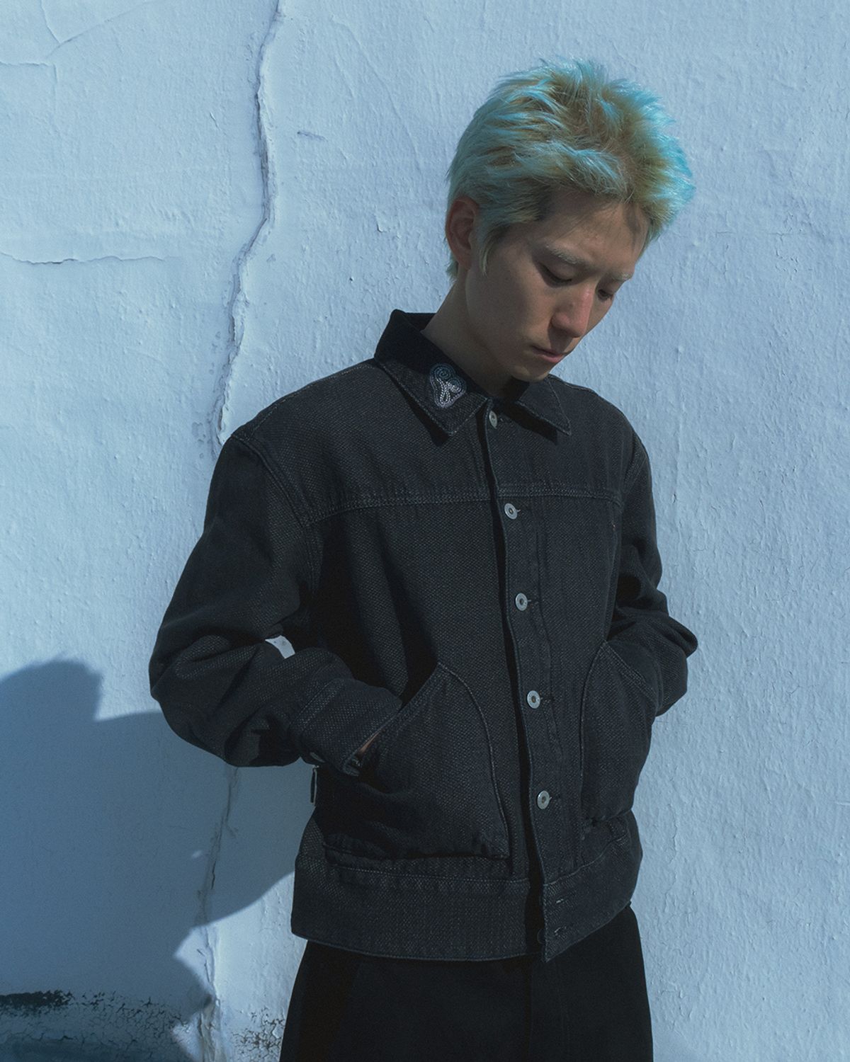 카락터(KARACTOR) Sphinx denim short trucker jacket / Canvas black