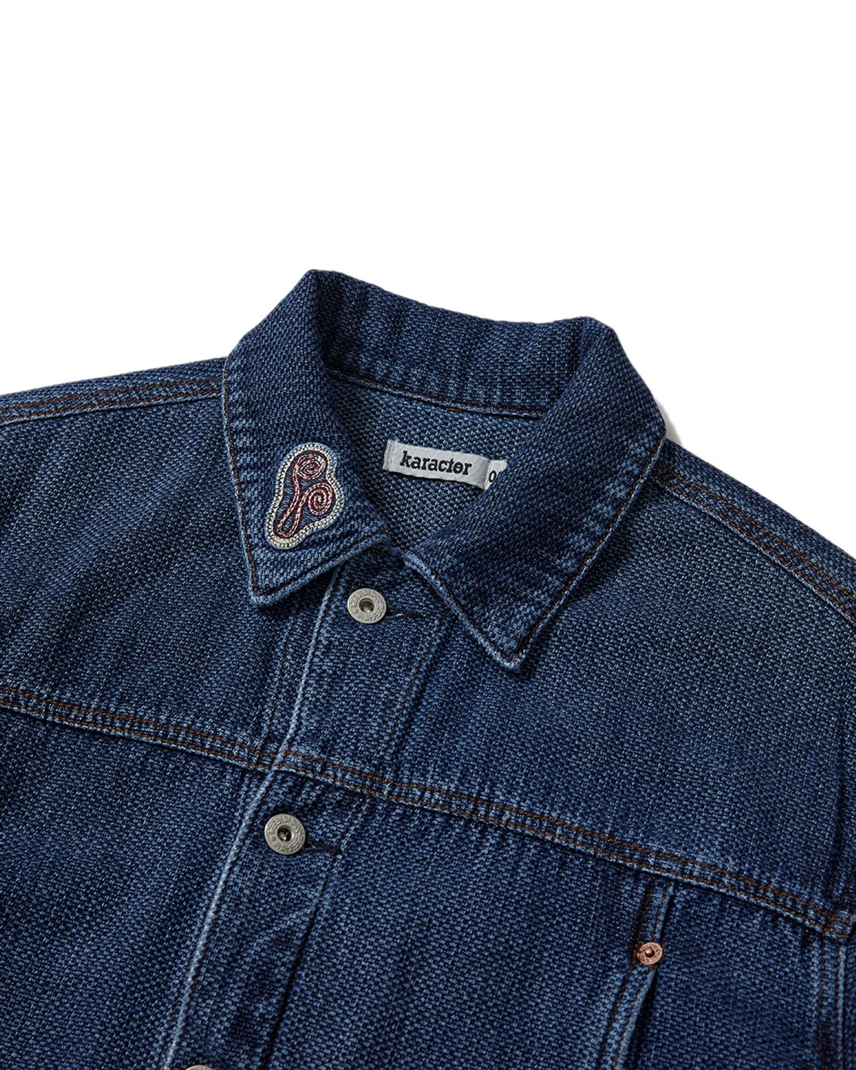 카락터(KARACTOR) Sphinx denim short trucker jacket / Canvas indigo