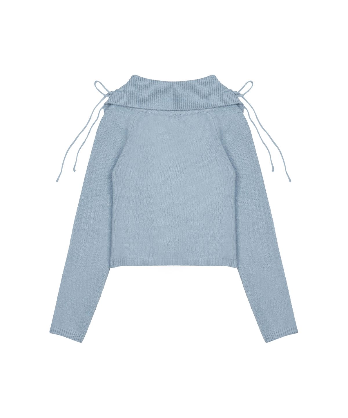 러브이즈트루(LUVISTRUE) FS RIBBON OFF-SHOULDER KNIT ZIP UP(BLUE)