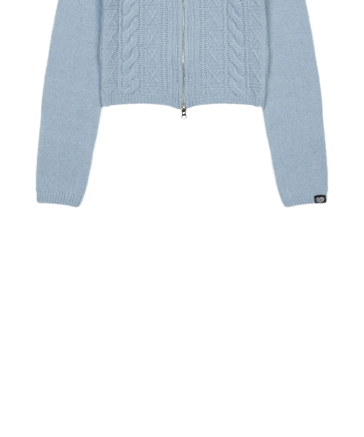 러브이즈트루(LUVISTRUE) FS RIBBON OFF-SHOULDER KNIT ZIP UP(BLUE)