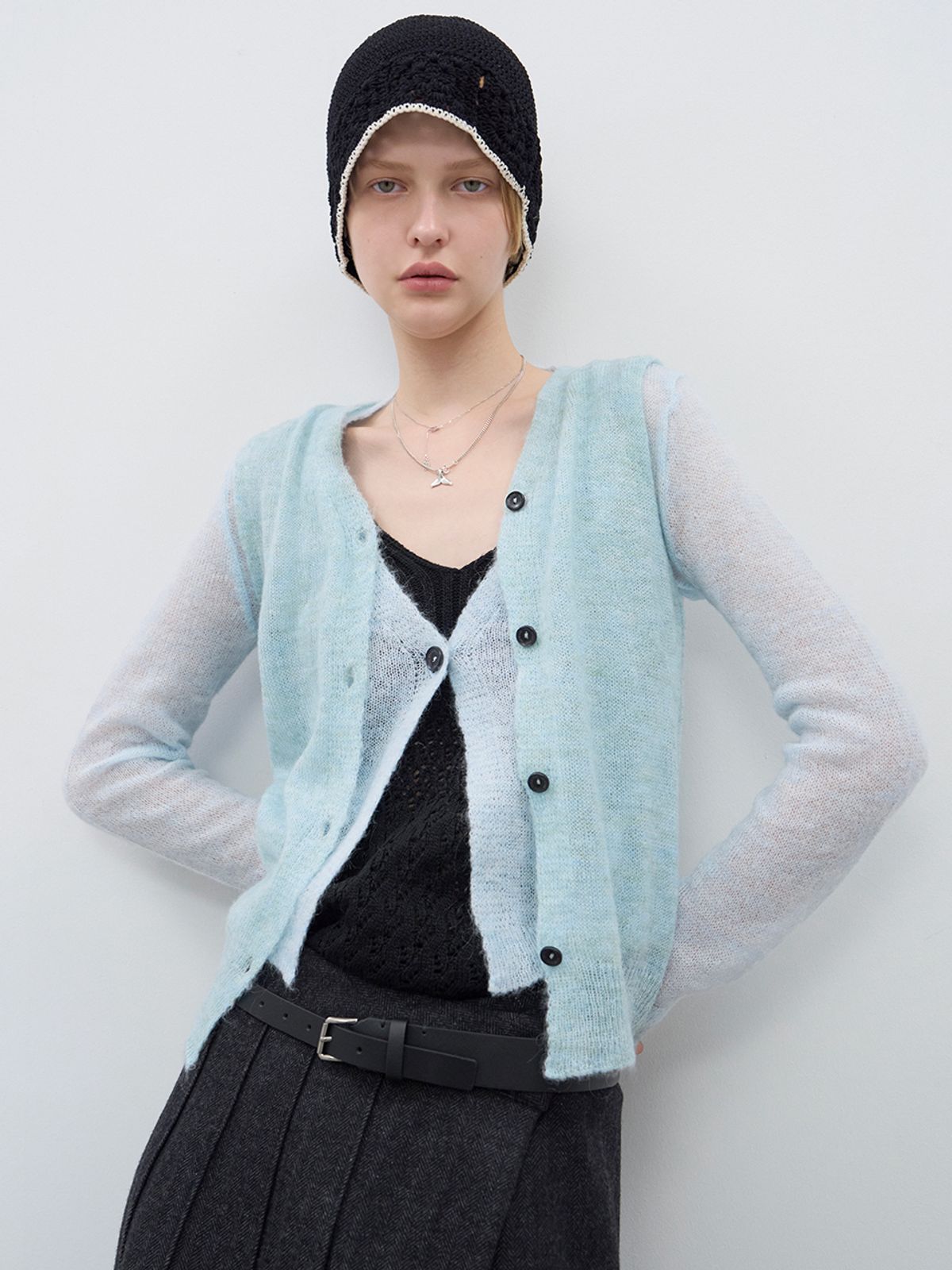 위메농(OUI MAIS NON) Double layerd cardigan