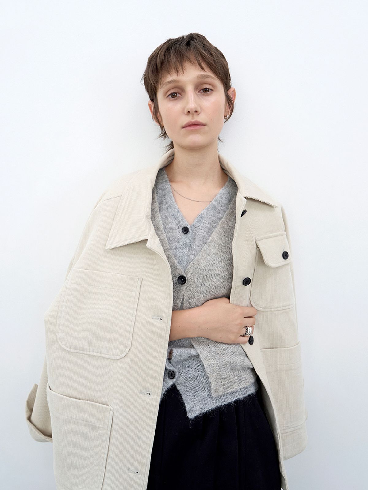 위메농(OUI MAIS NON) Double layerd cardigan