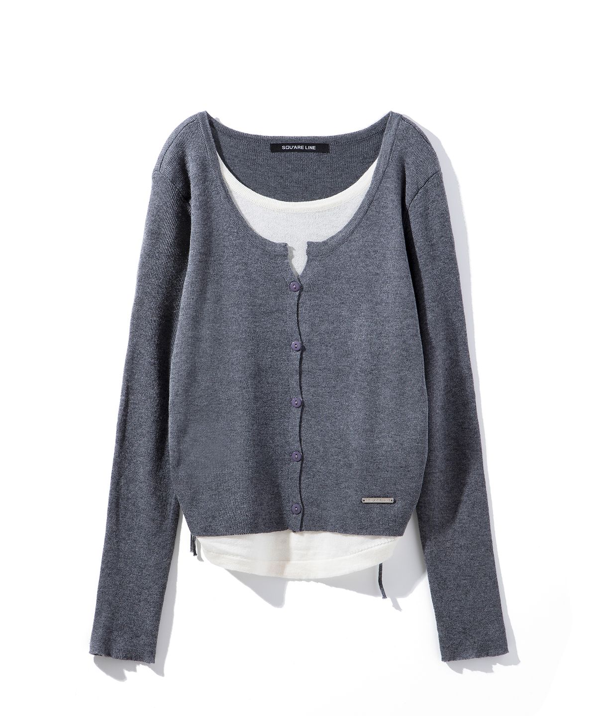 스퀘어라인(SQUARELINE) Fake Layered Loose Fit Cardigan_ 2color