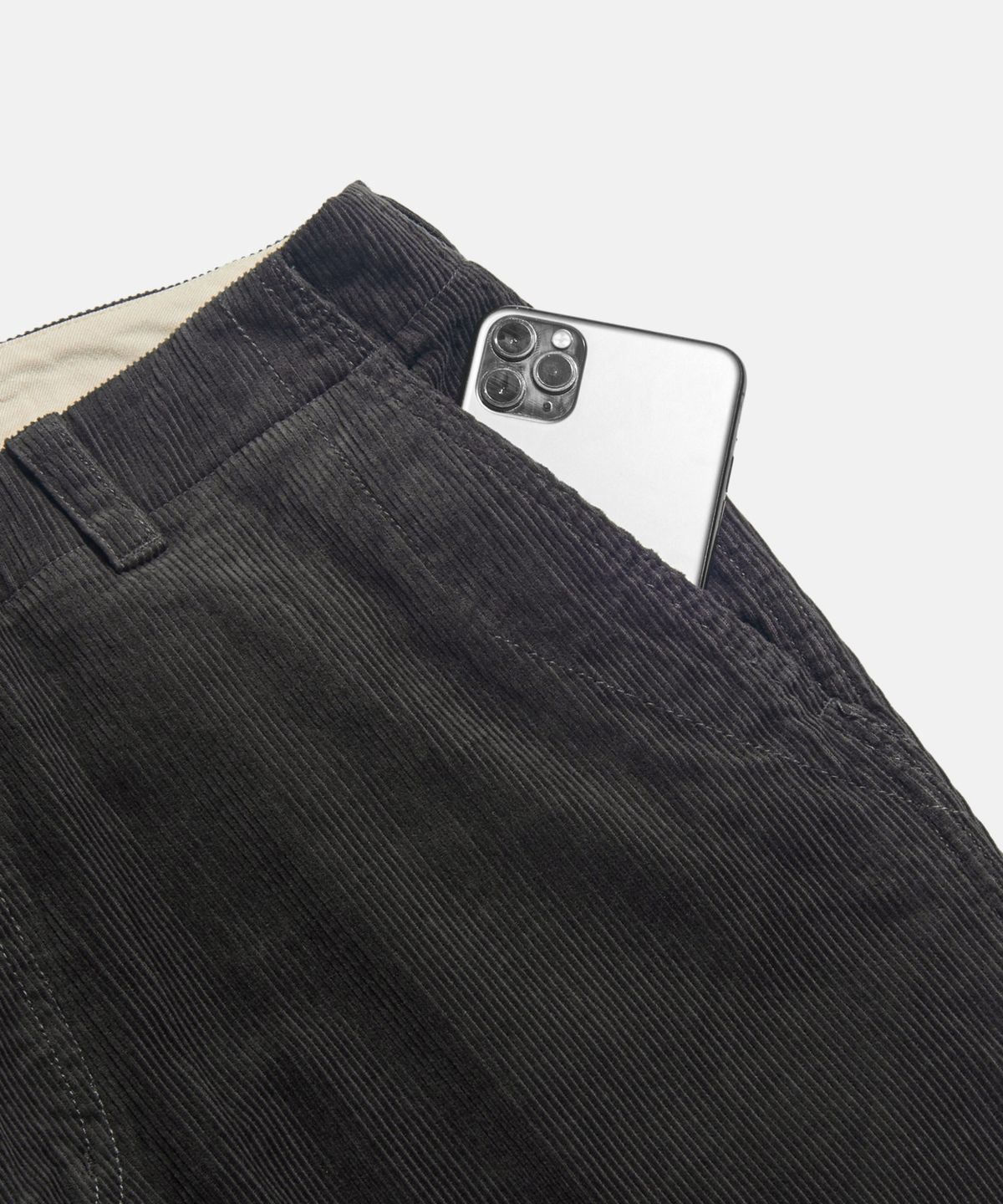 에스피오나지(ESPIONAGE) Corduroy Officer Pants Dark Charcoal