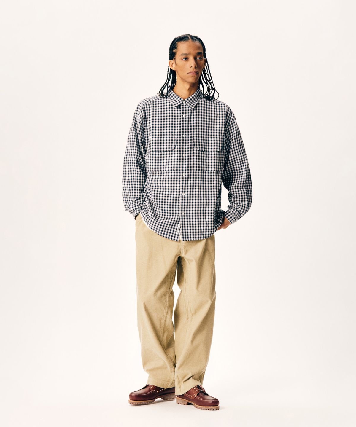 에스피오나지(ESPIONAGE) Corduroy Officer Pants Bone Beige