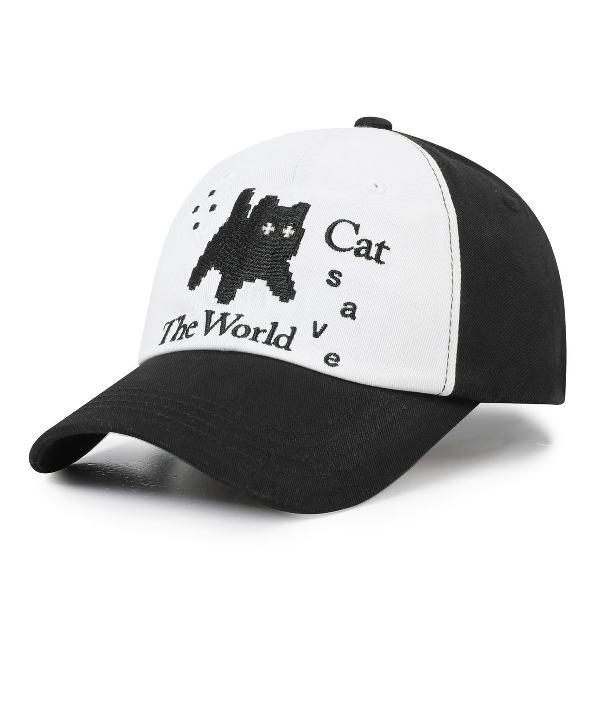 캣세이브더월드(CATSAVETHEWORLD) 픽셀 아트 볼캡 (블랙)
