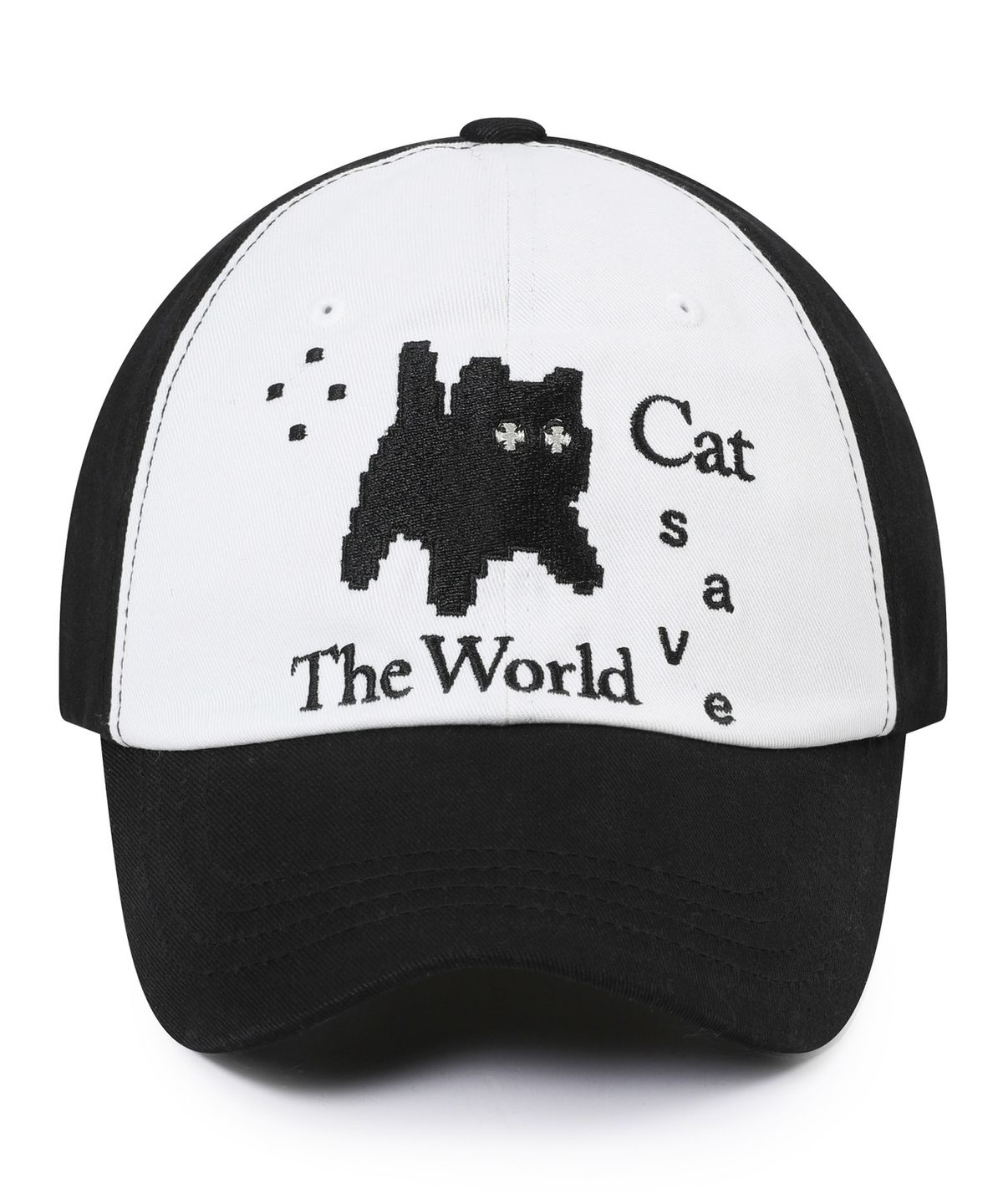 캣세이브더월드(CATSAVETHEWORLD) 픽셀 아트 볼캡 (블랙)