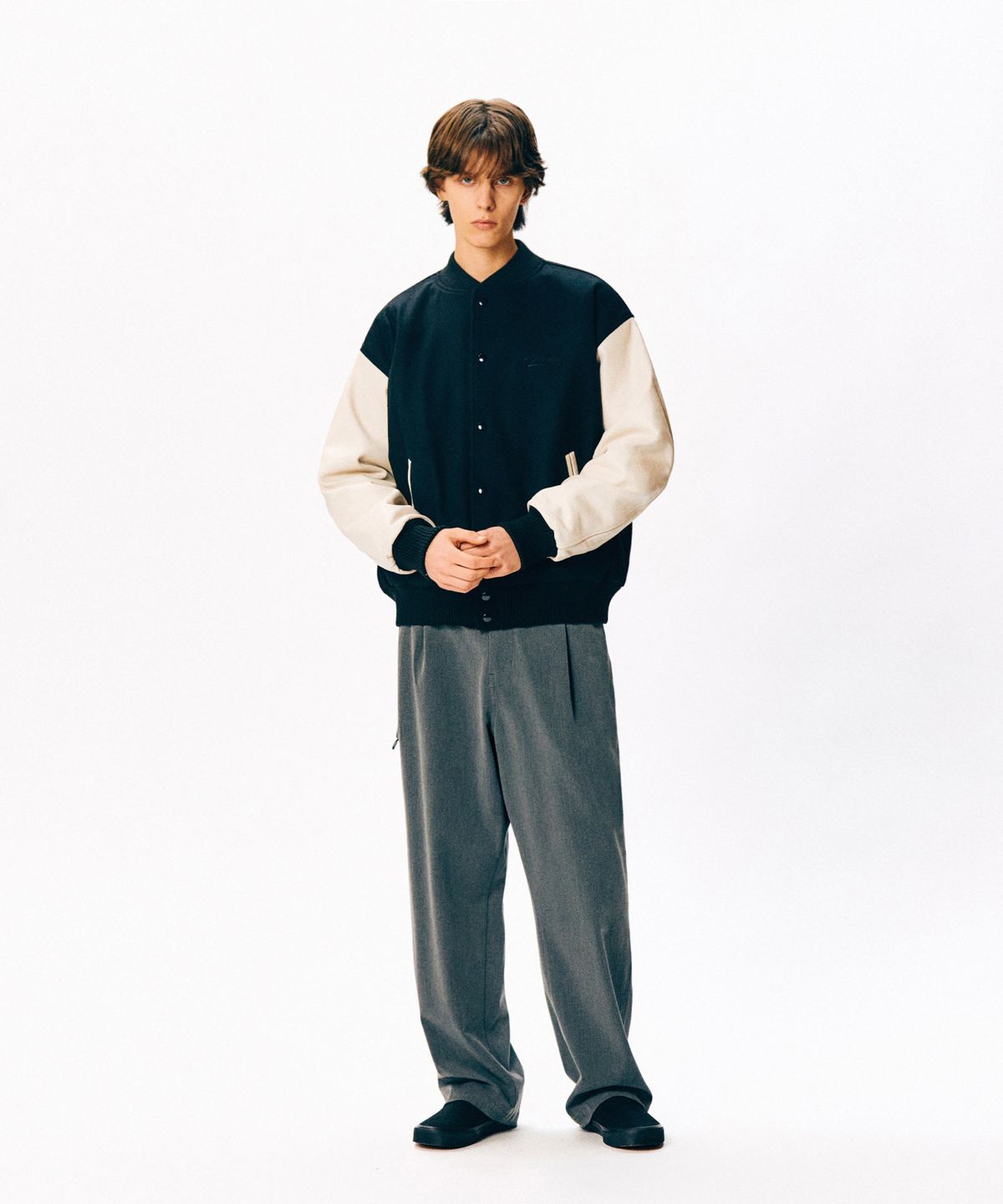 에스피오나지(ESPIONAGE) Standard Varsity Jacket NS Black