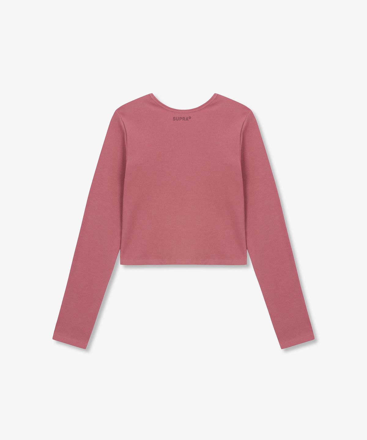 수프라(SUPRA) 여성 컷아웃 긴팔 크롭 티셔츠(PINK)