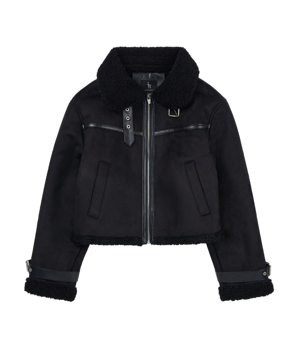 레더리(LEATHERY) 오블리크 스웨이드 무스탕 자켓 [BROWN]