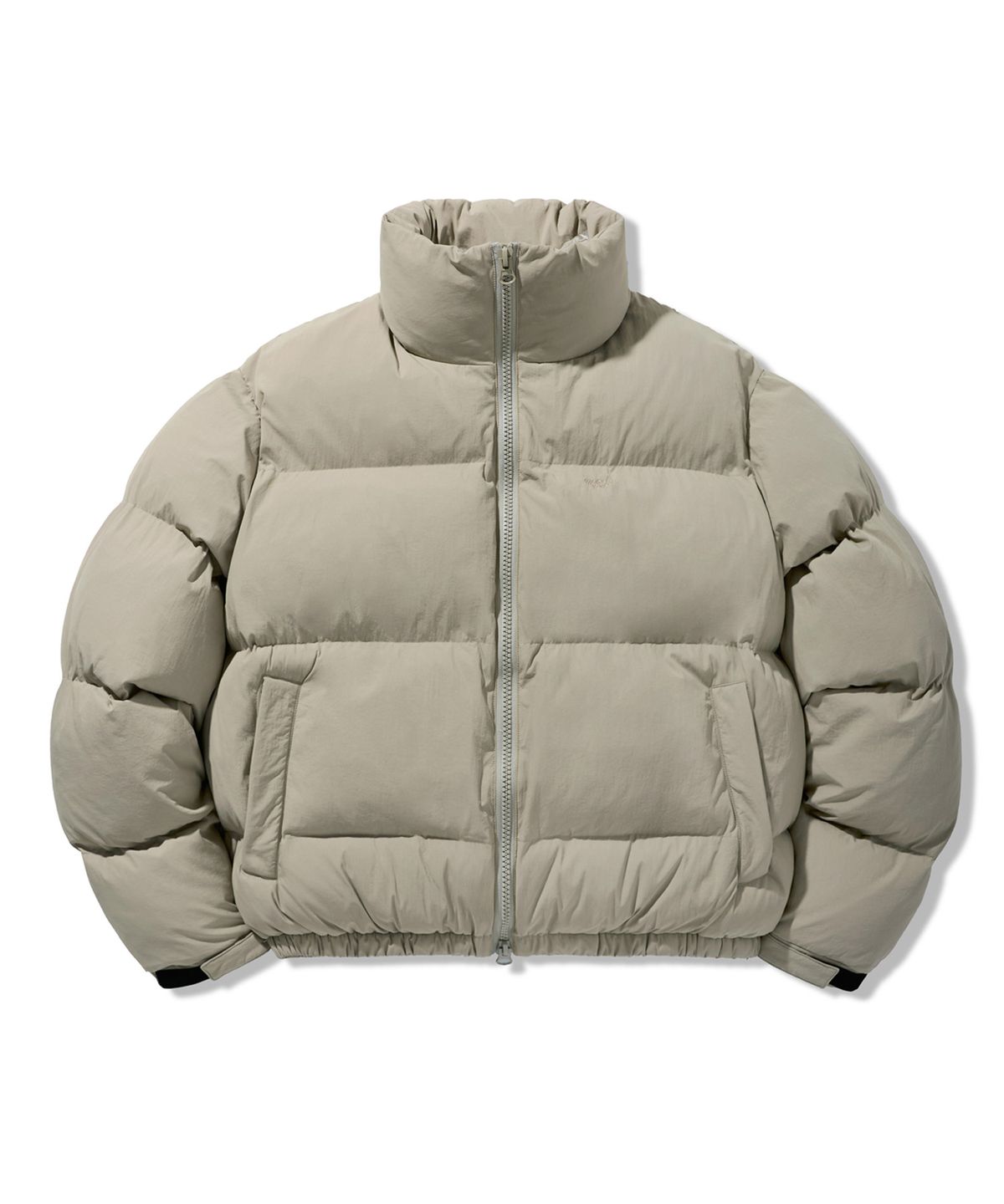 미니멀프로젝트(MINIMALPROJECT) 자수 로고 크롭  푸퍼 숏패딩 MPJ108 [BEIGE]