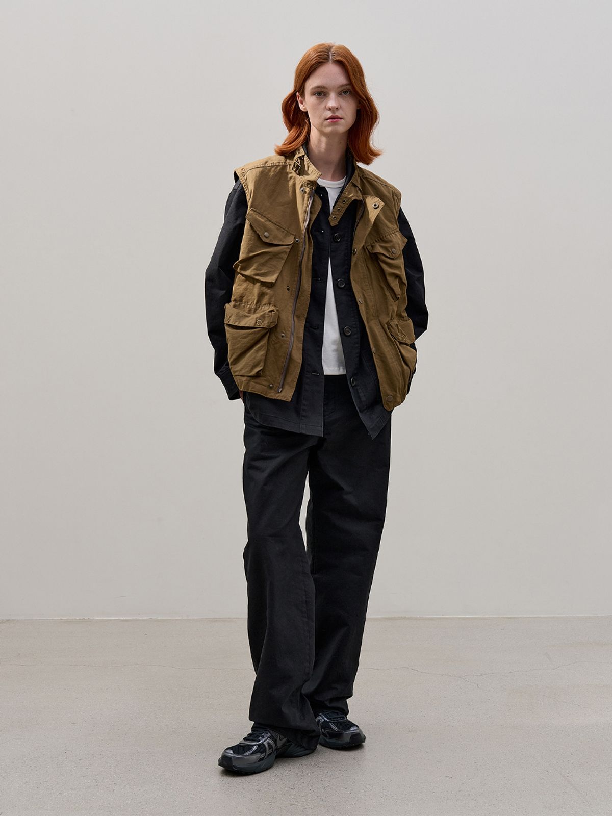 해브 앤 해브(HAVE8HAVE) POCKET WORK VEST_KHAKI BROWN