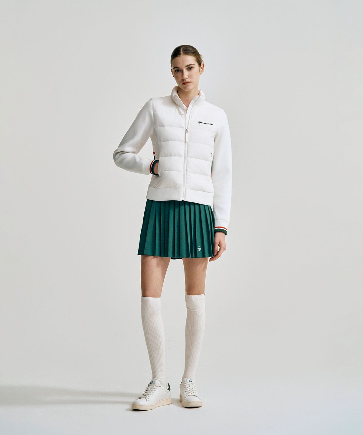 세르지오 타키니(SERGIO TACCHINI) W 플래그 스웨터 하이브리드 경량 다운점퍼
