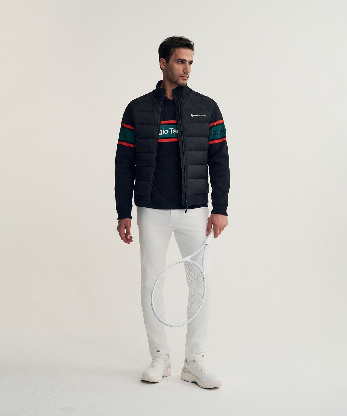 세르지오 타키니(SERGIO TACCHINI) M 플래그 스웨터 하이브리드 경량 다운점퍼 (Black)
