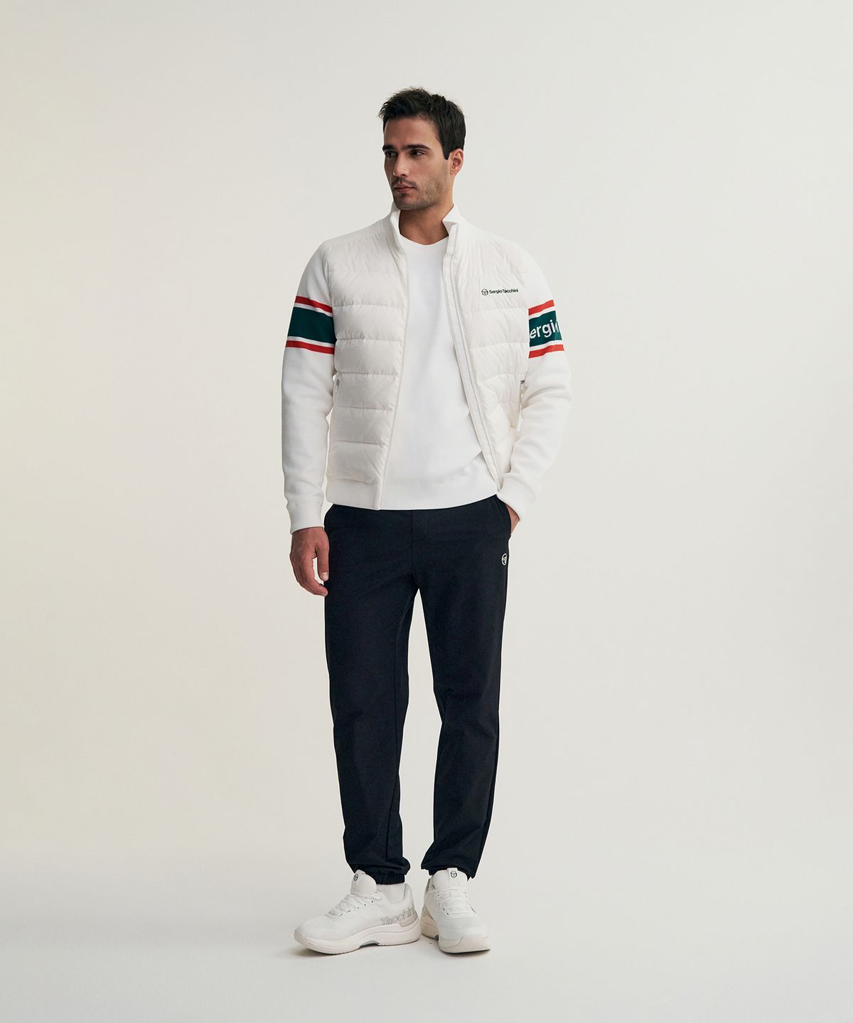 세르지오 타키니(SERGIO TACCHINI) M 플래그 스웨터 하이브리드 경량 다운점퍼 (White)