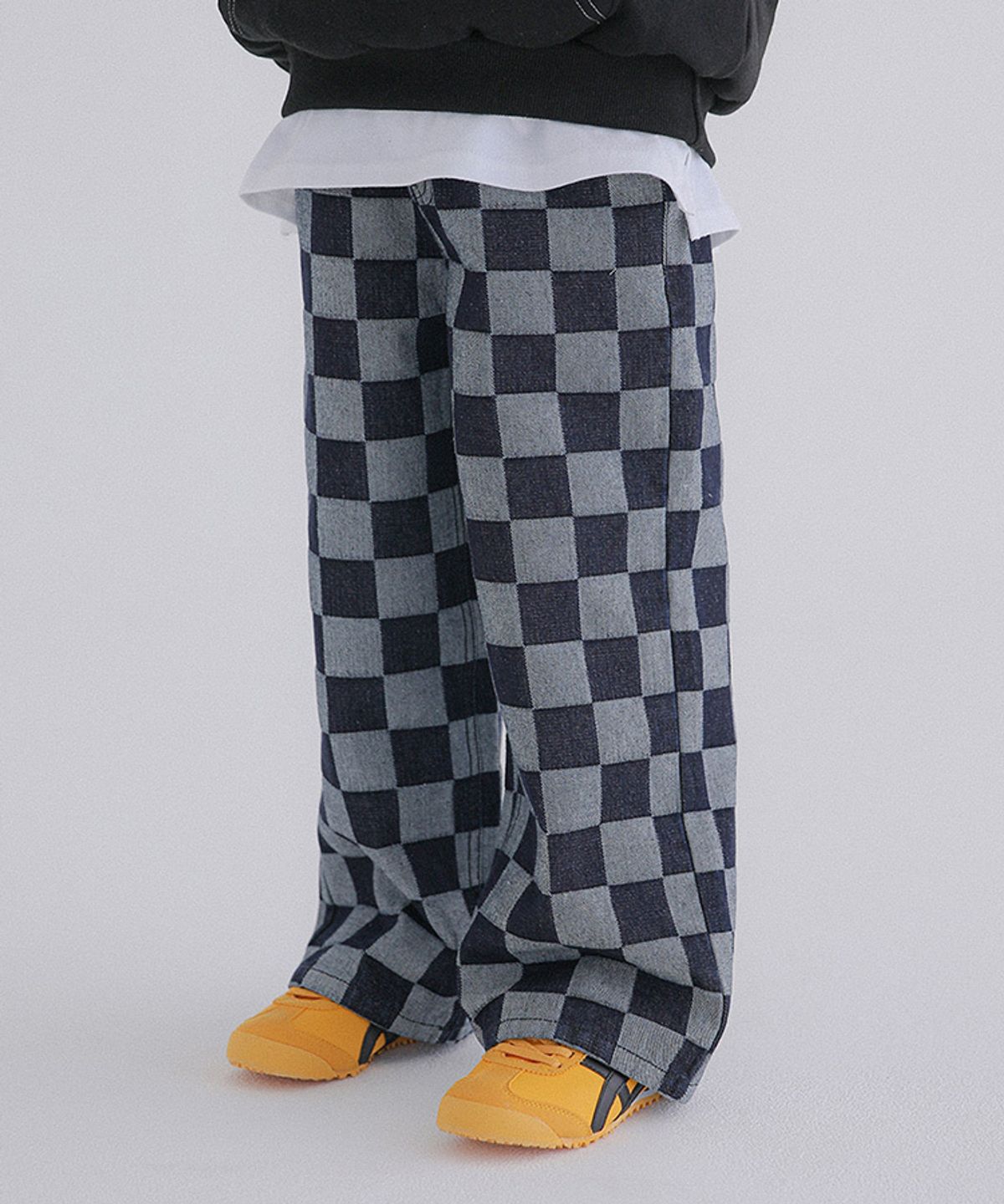 베리클로젯(BERRYCLOSET) 첵첵 와이드 데님 팬츠