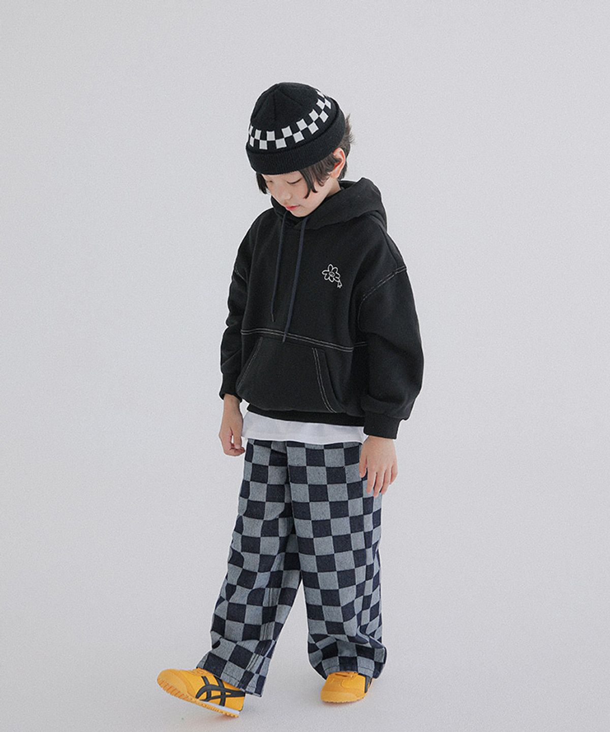 베리클로젯(BERRYCLOSET) 첵첵 와이드 데님 팬츠