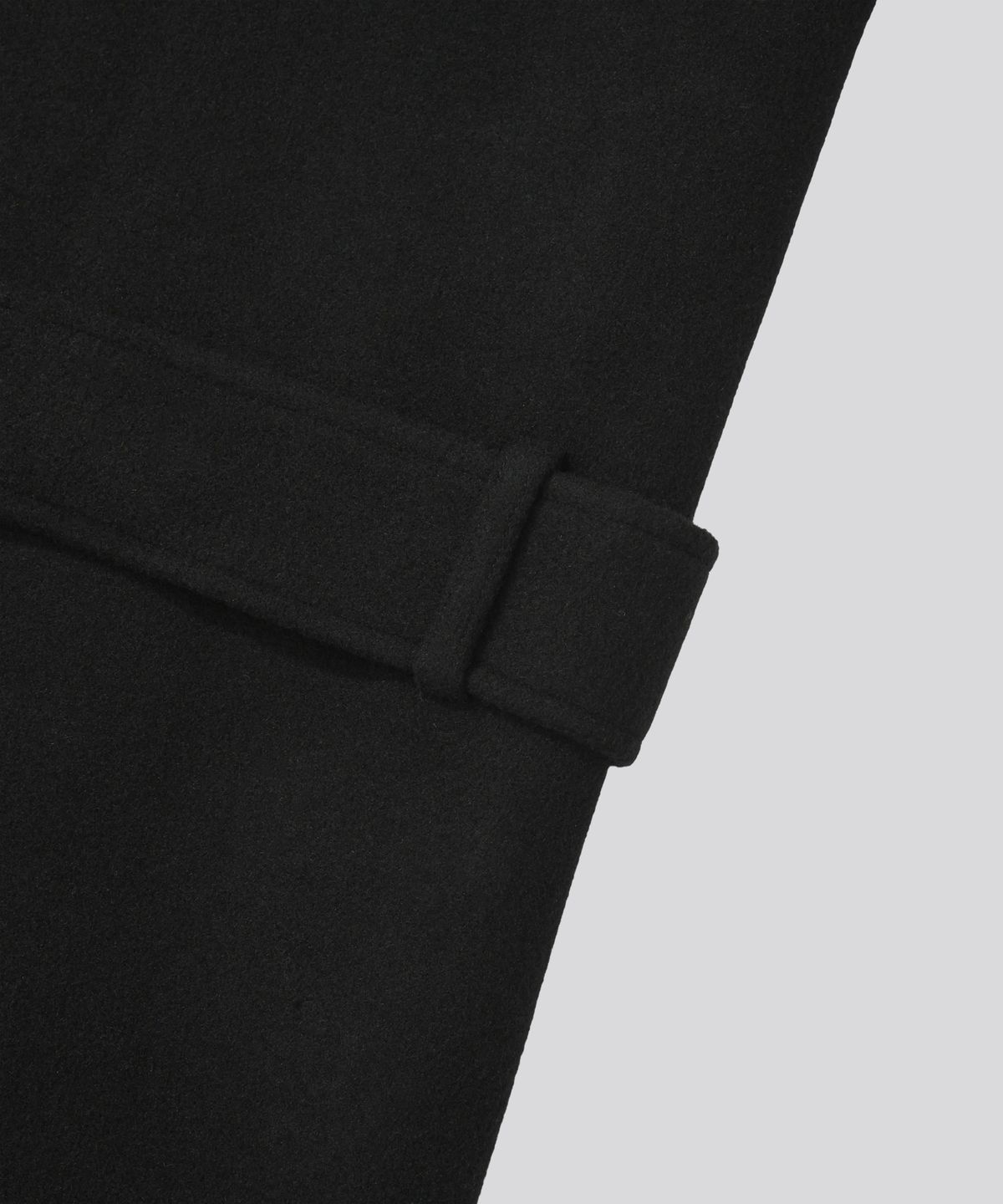 키뮤어(KIIMUIR) [Drape Wool] 캐시미어블렌드 세미오버핏 발마칸 로브코트_블랙
