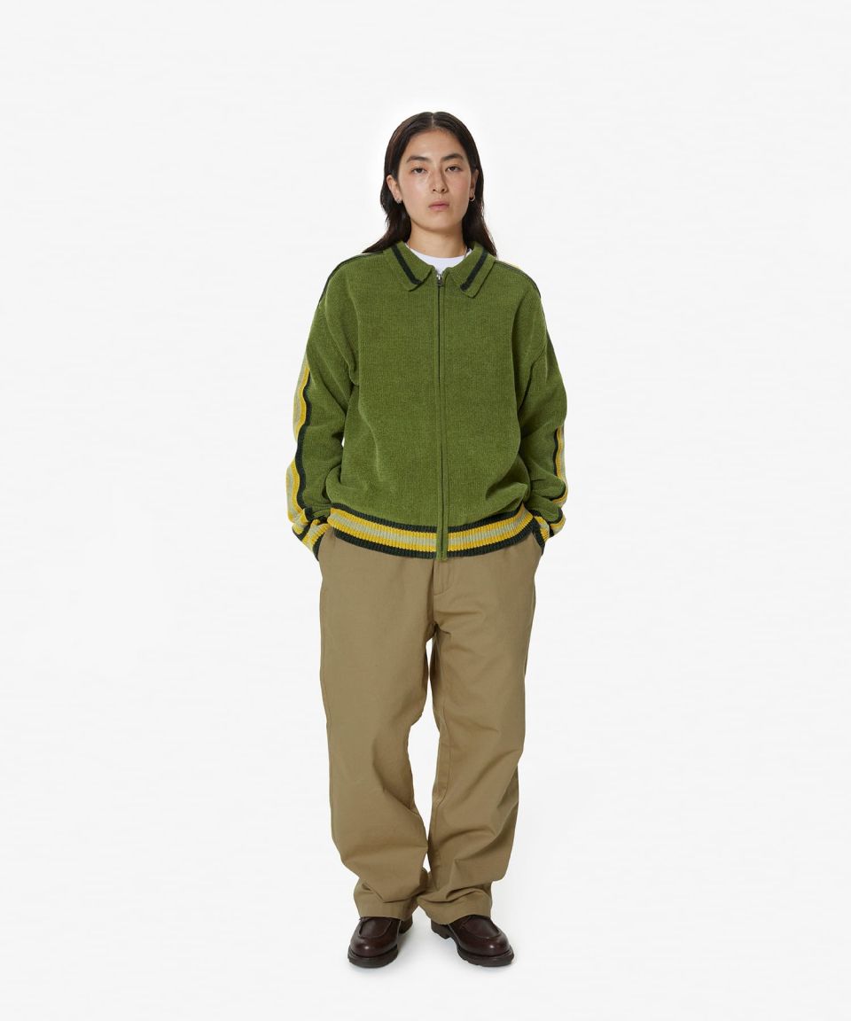 MUSINSA公式 | thisisneverthat Striped Zip Cardigan Olive