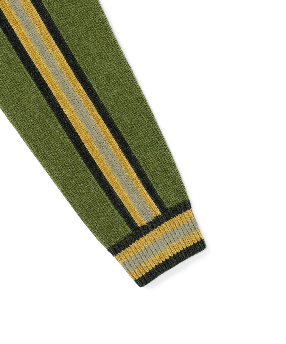 MUSINSA公式 | thisisneverthat Striped Zip Cardigan Olive