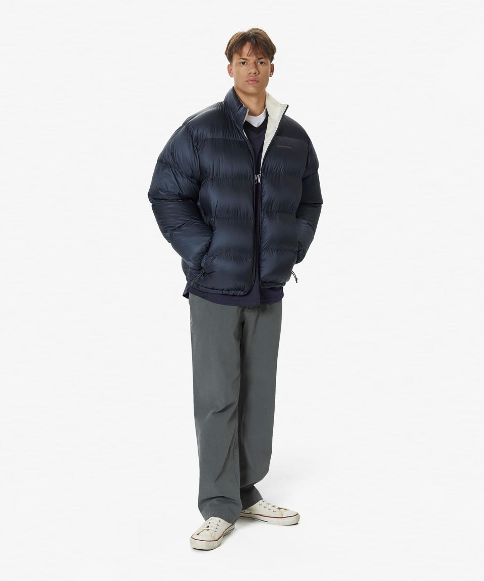 thisisneverthat ネイビー ホワイトダウンジャケット リバーシブル
