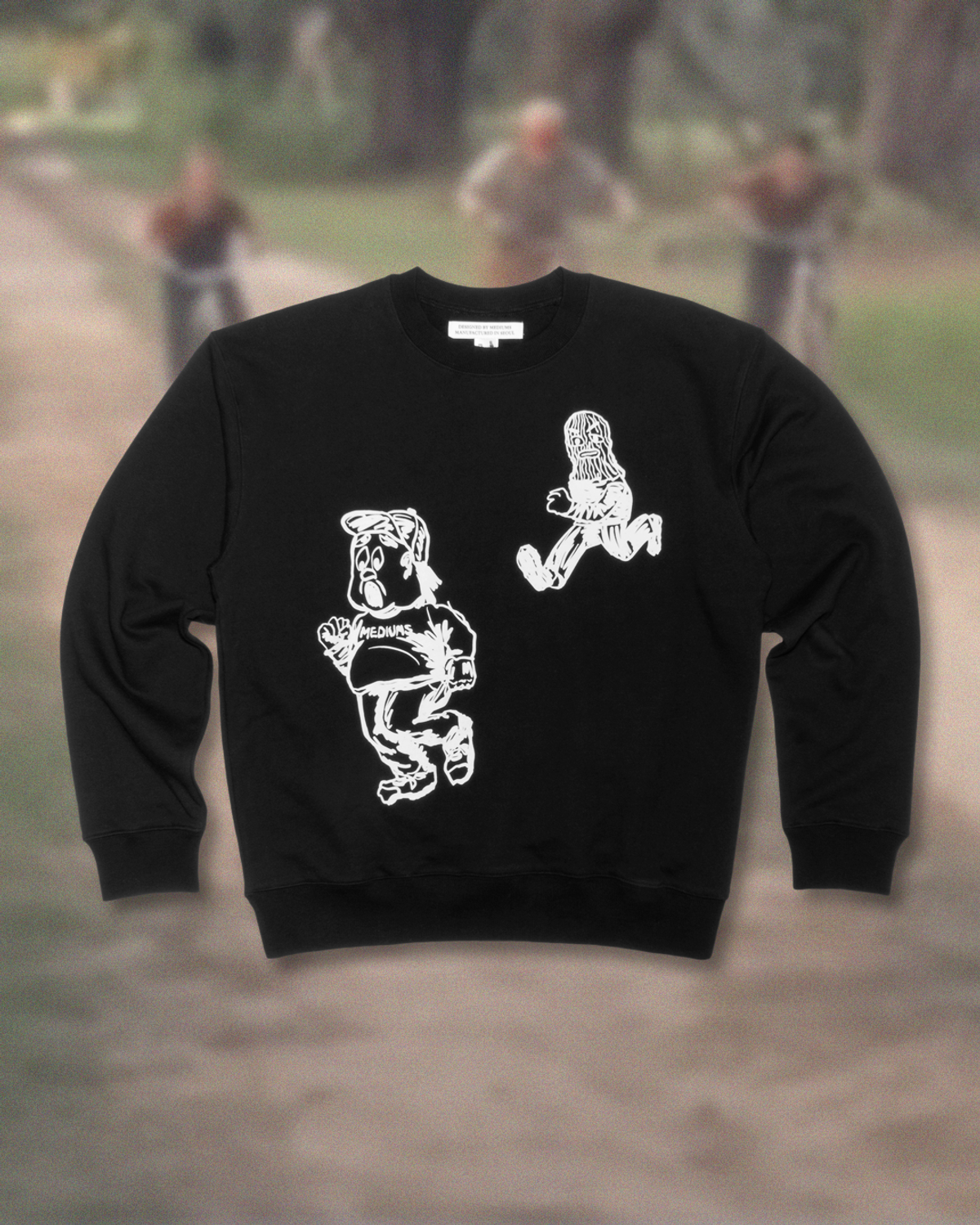 미디엄스(MEDIUMS) Chase Sweatshirt - Black (추격전 맨투맨 -블랙)