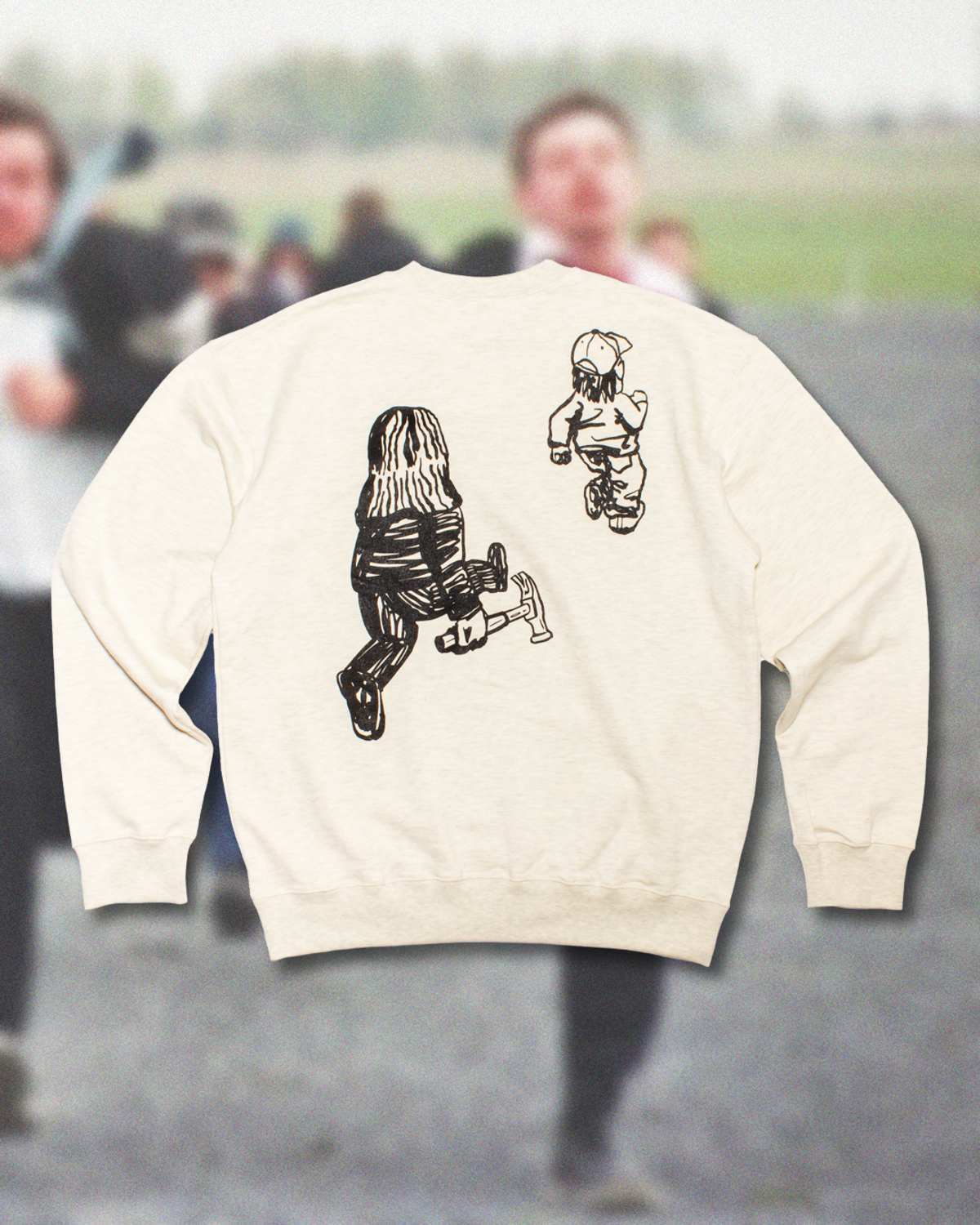 미디엄스(MEDIUMS) Chase Sweatshirt - Oatmeal (추격전 맨투맨 - 오트밀)