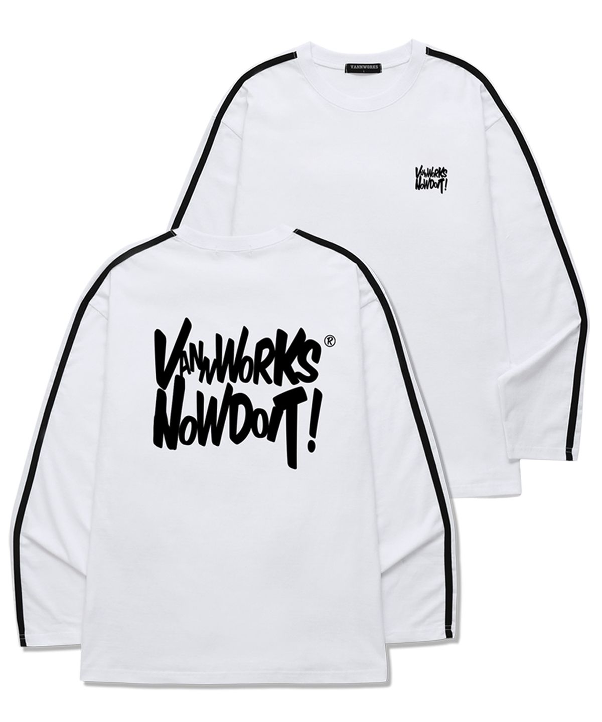 밴웍스(VANNWORKS) 소매 테잎 NOW DOIT 롱슬리브 (VLS0105) 화이트