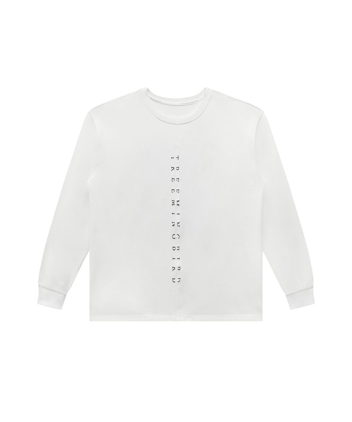 트리밍버드(TREEMINGBIRD) Incision Lettering Over-fit Long Sleeves [ White ]