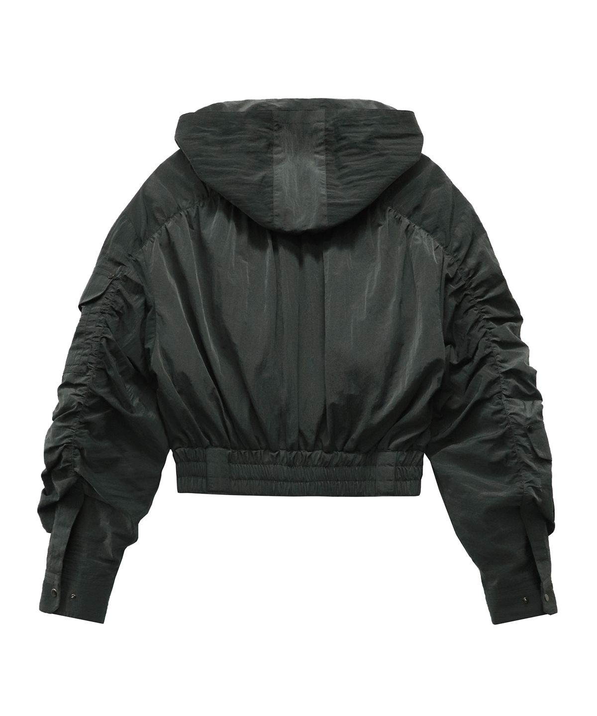 트리밍버드(TREEMINGBIRD) Nylon Cargo Shirring Set-up Zip-up [ Khaki ]