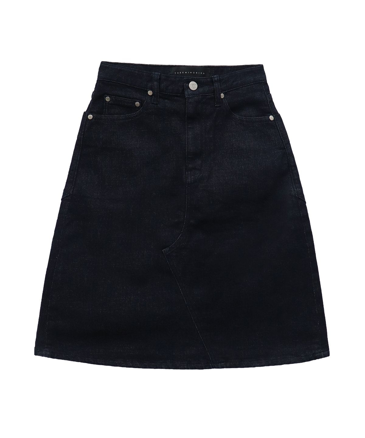 트리밍버드(TREEMINGBIRD) One Button Denim Set-up Skirt [ Indigo ]
