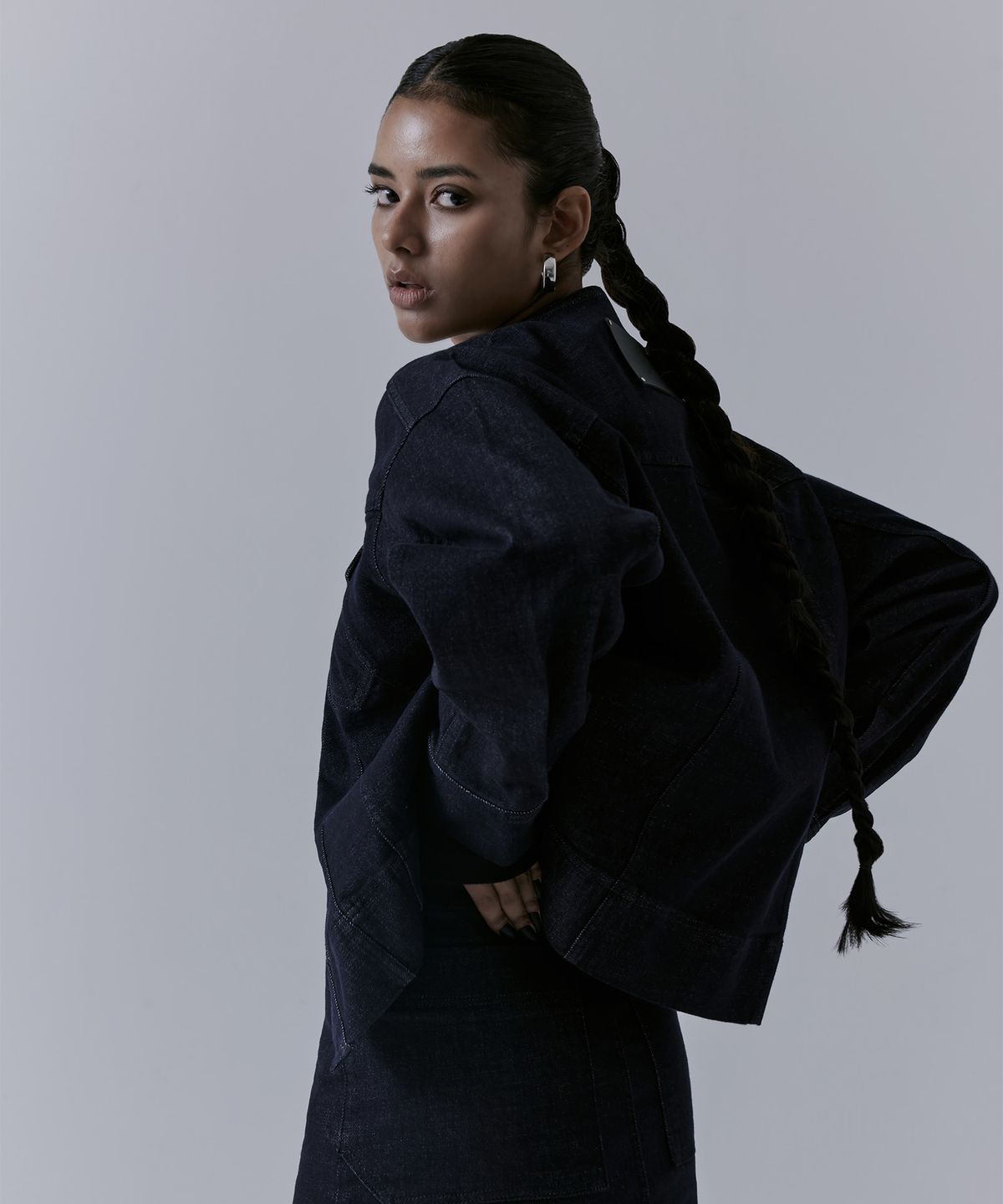 트리밍버드(TREEMINGBIRD) One Button Denim Set-up Jacket [ Indigo ]