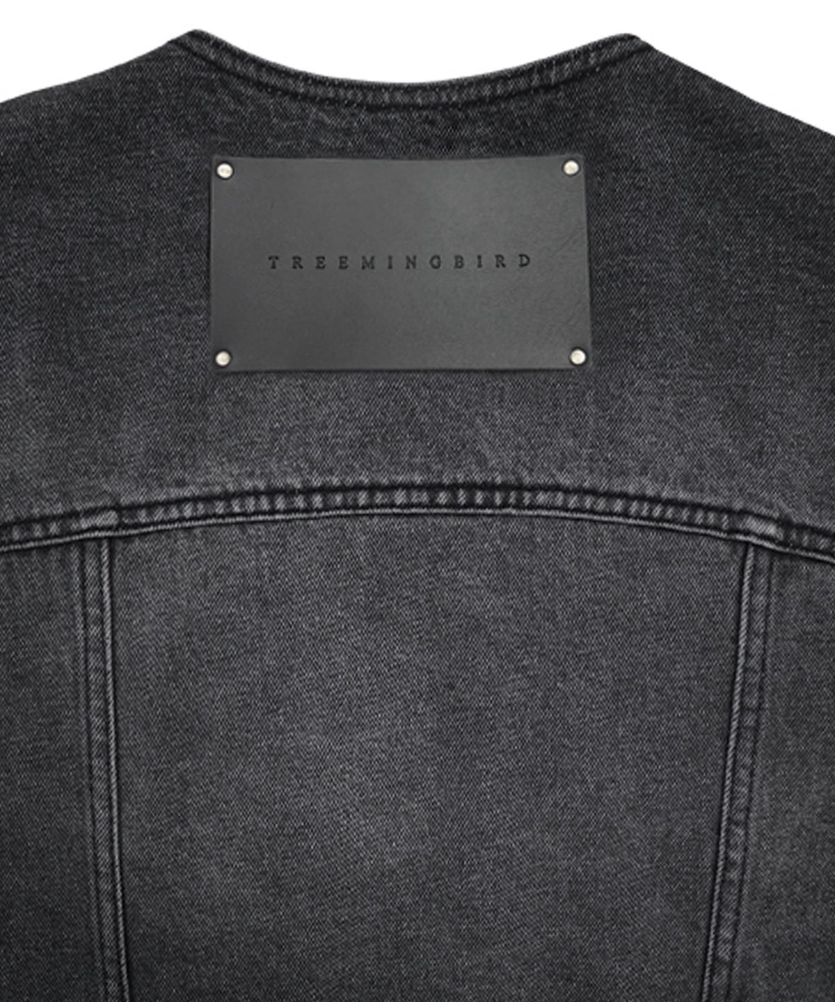 트리밍버드(TREEMINGBIRD) One Button Denim Set-up Jacket [ Black ]