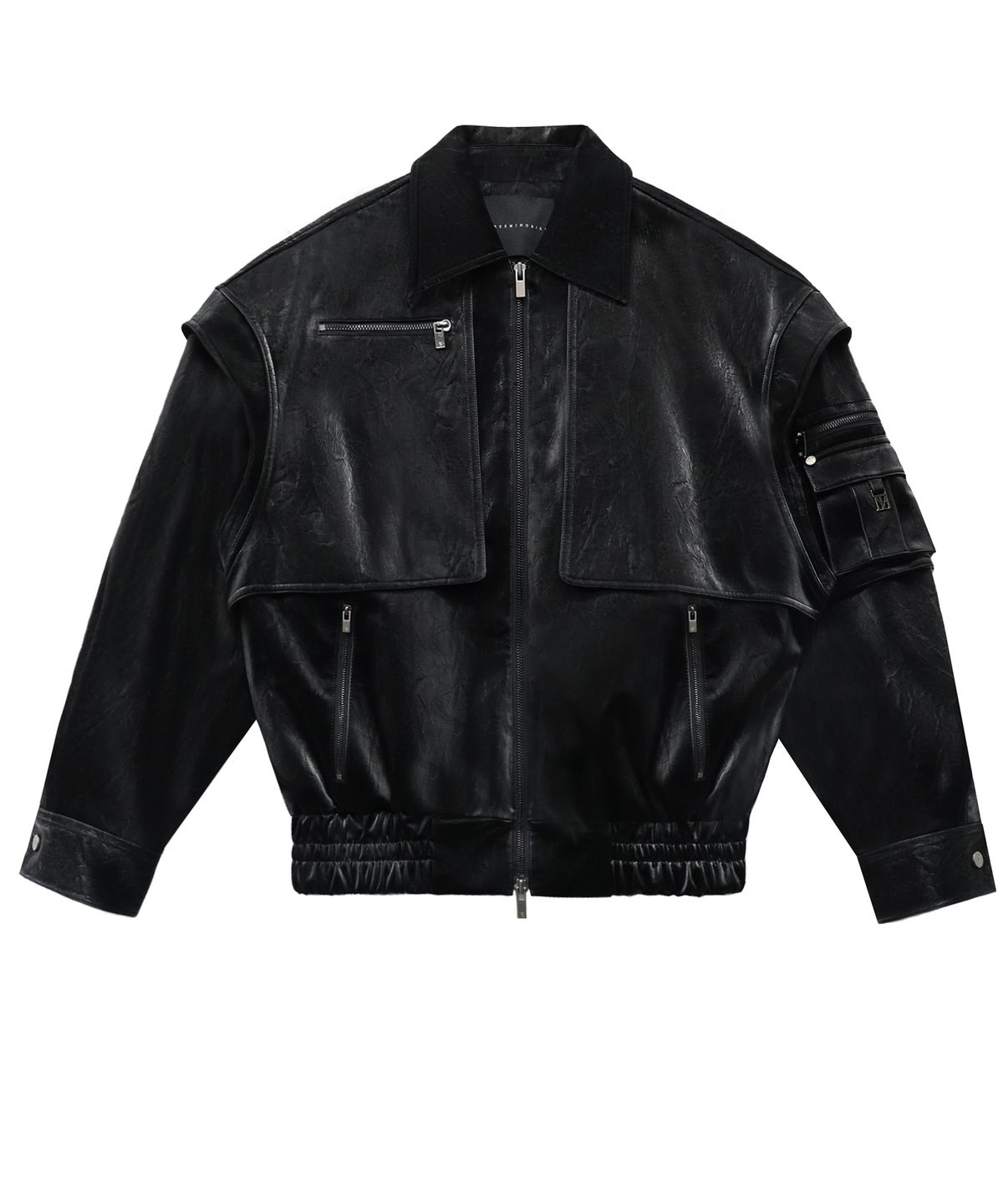 트리밍버드(TREEMINGBIRD) Shining Velvet Leather Jacket [ Black ]