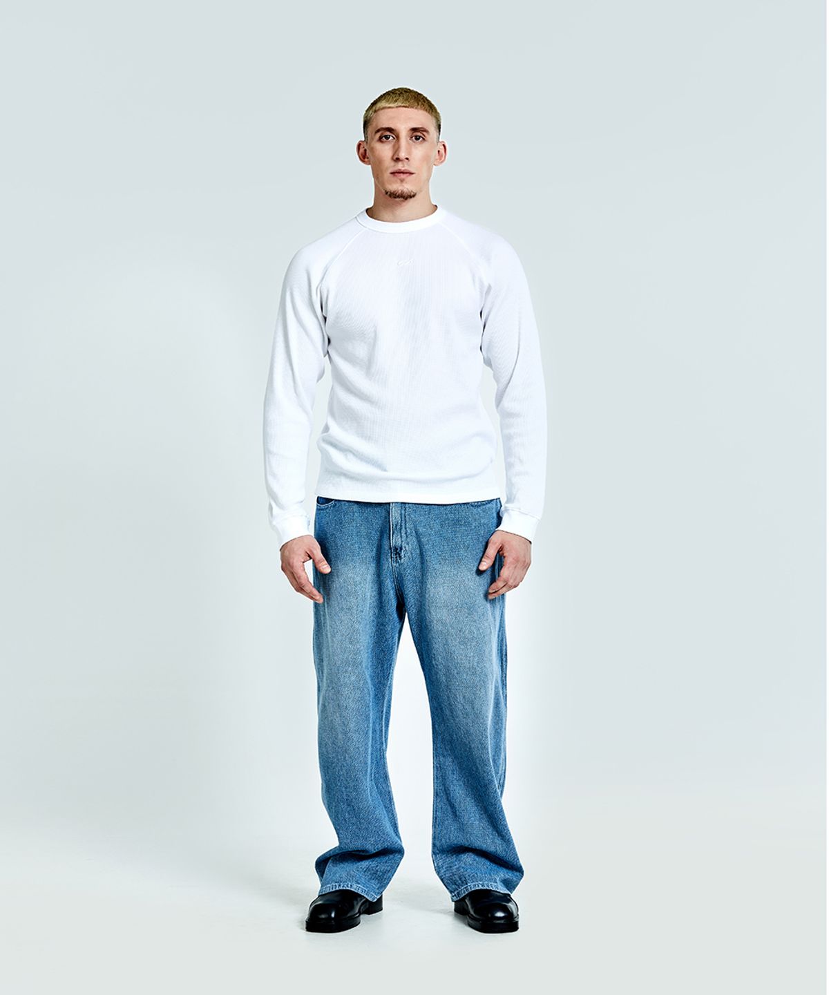 51퍼센트(51PERCENT) Waffle denim pants - blue