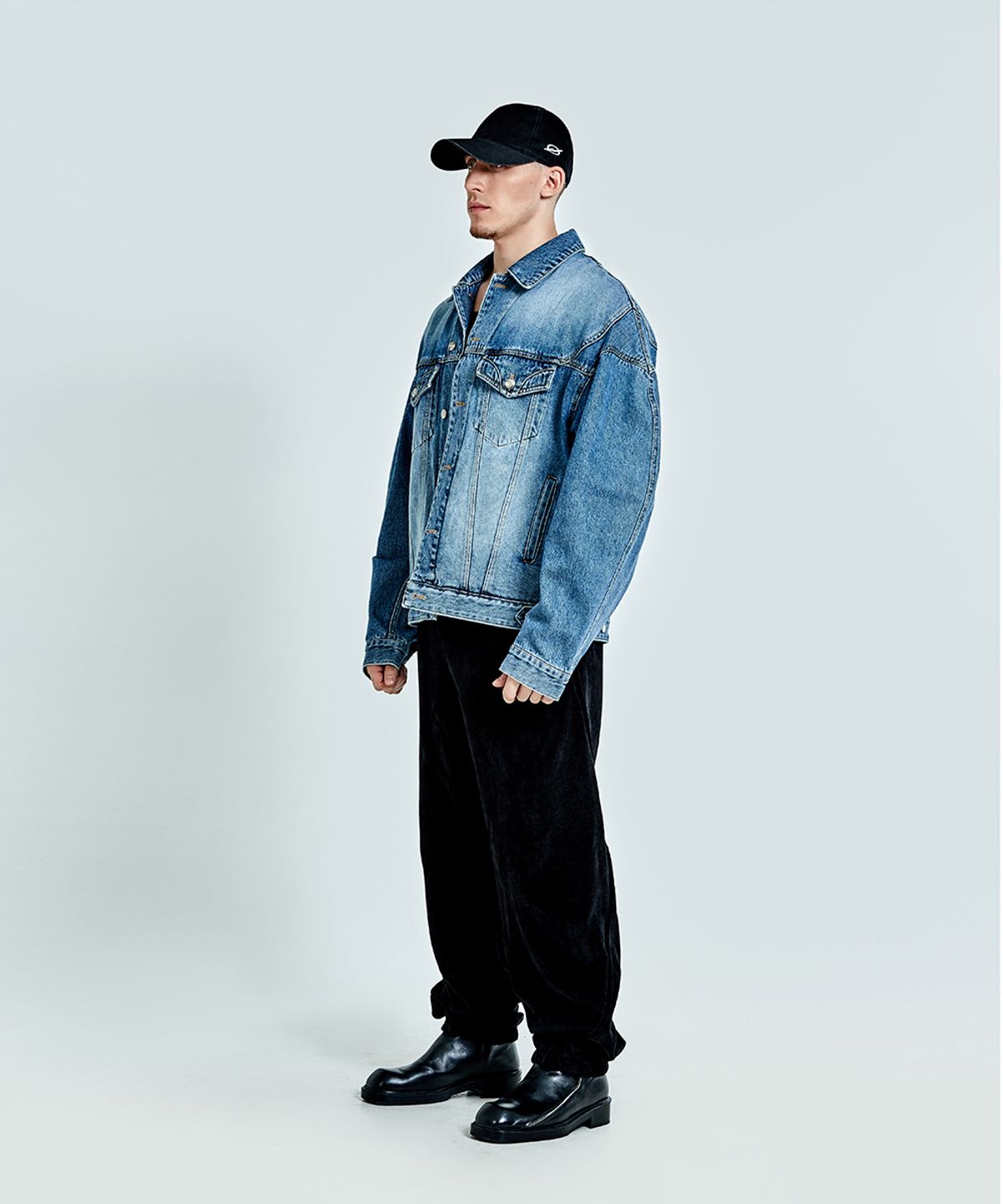 51퍼센트(51PERCENT) Thong Denim Jacket - Blue