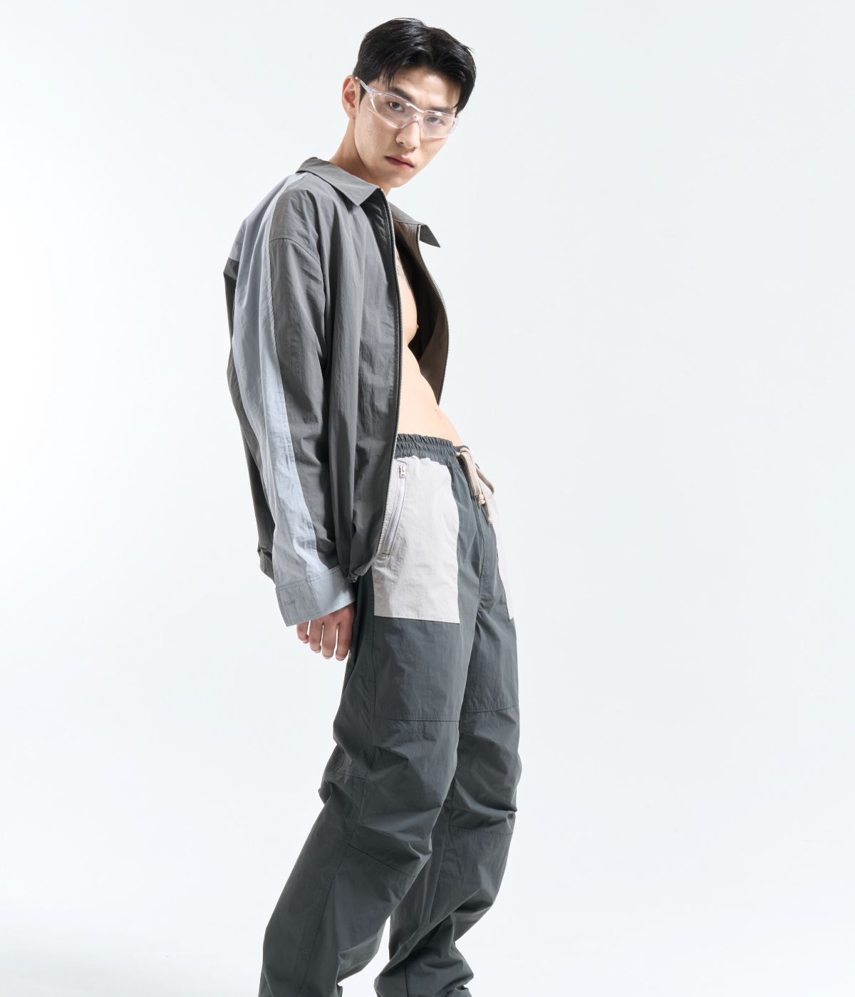 벨릭스(BELIX) parachute shirt grey