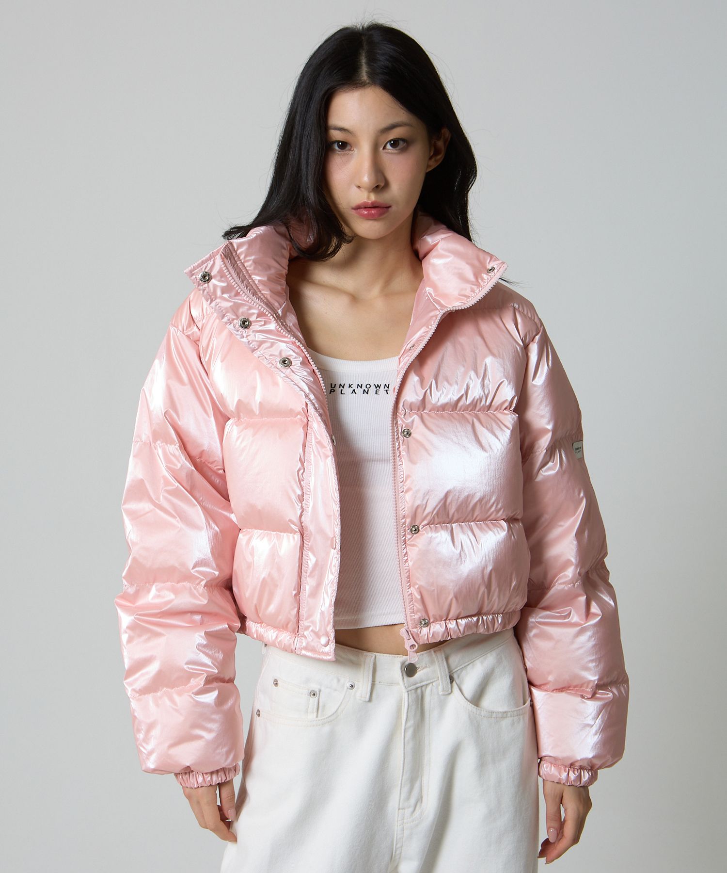 MUSINSA公式 | UNKNOWN PLANET グロッシーツーウェイクロッププファー