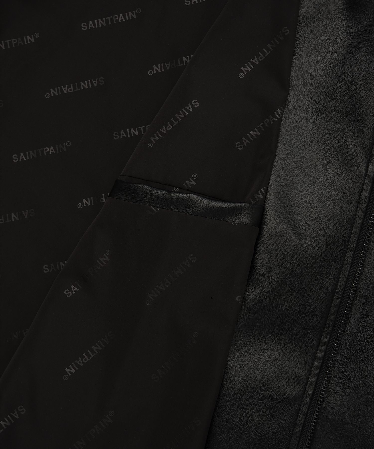 MUSINSA | SAINTPAIN SP PHASE VEGAN LEATHER BLACK JACKET