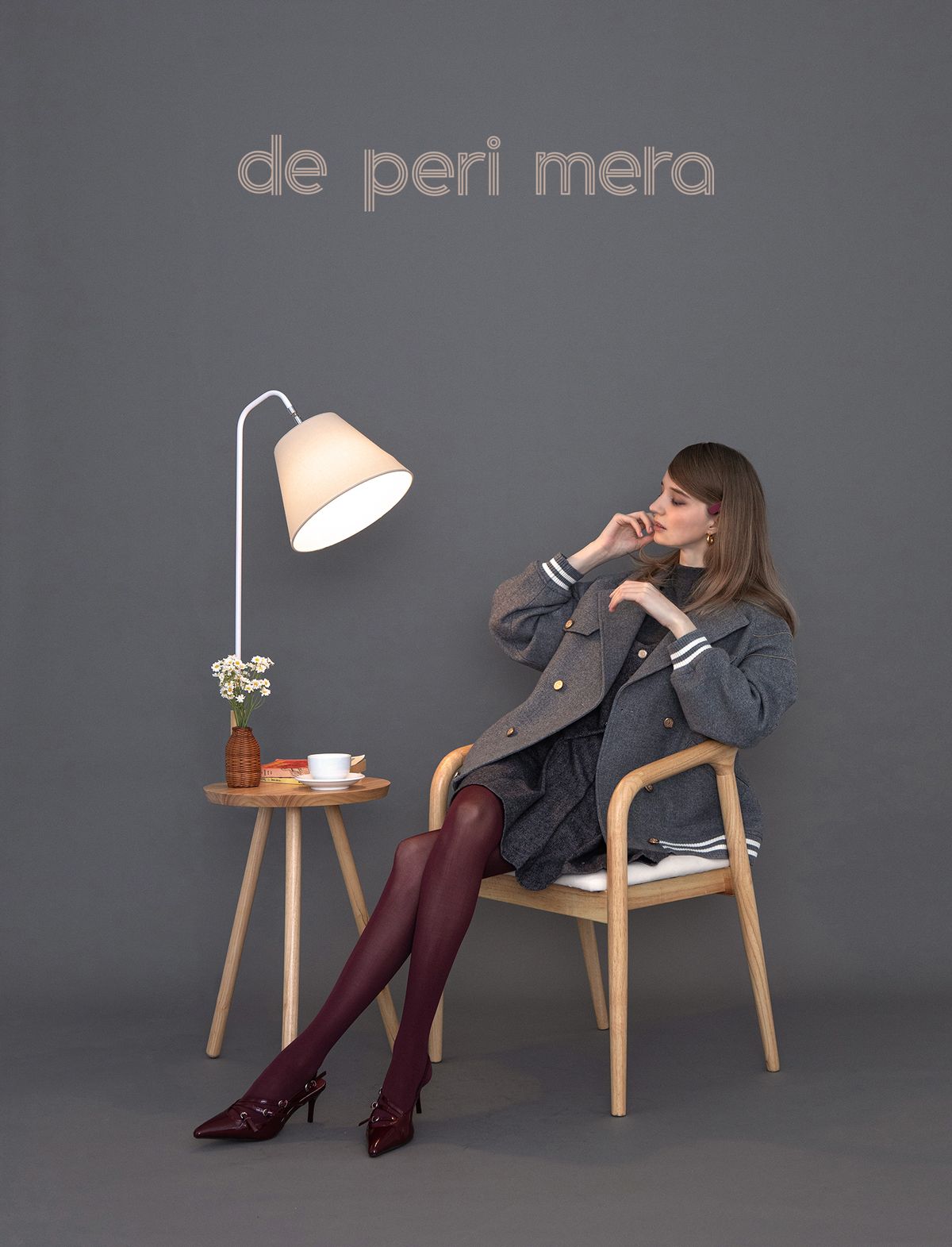페리 메라(DE PERI MERA) 리아나 하프넥 소프트 목폴라 (그레이)