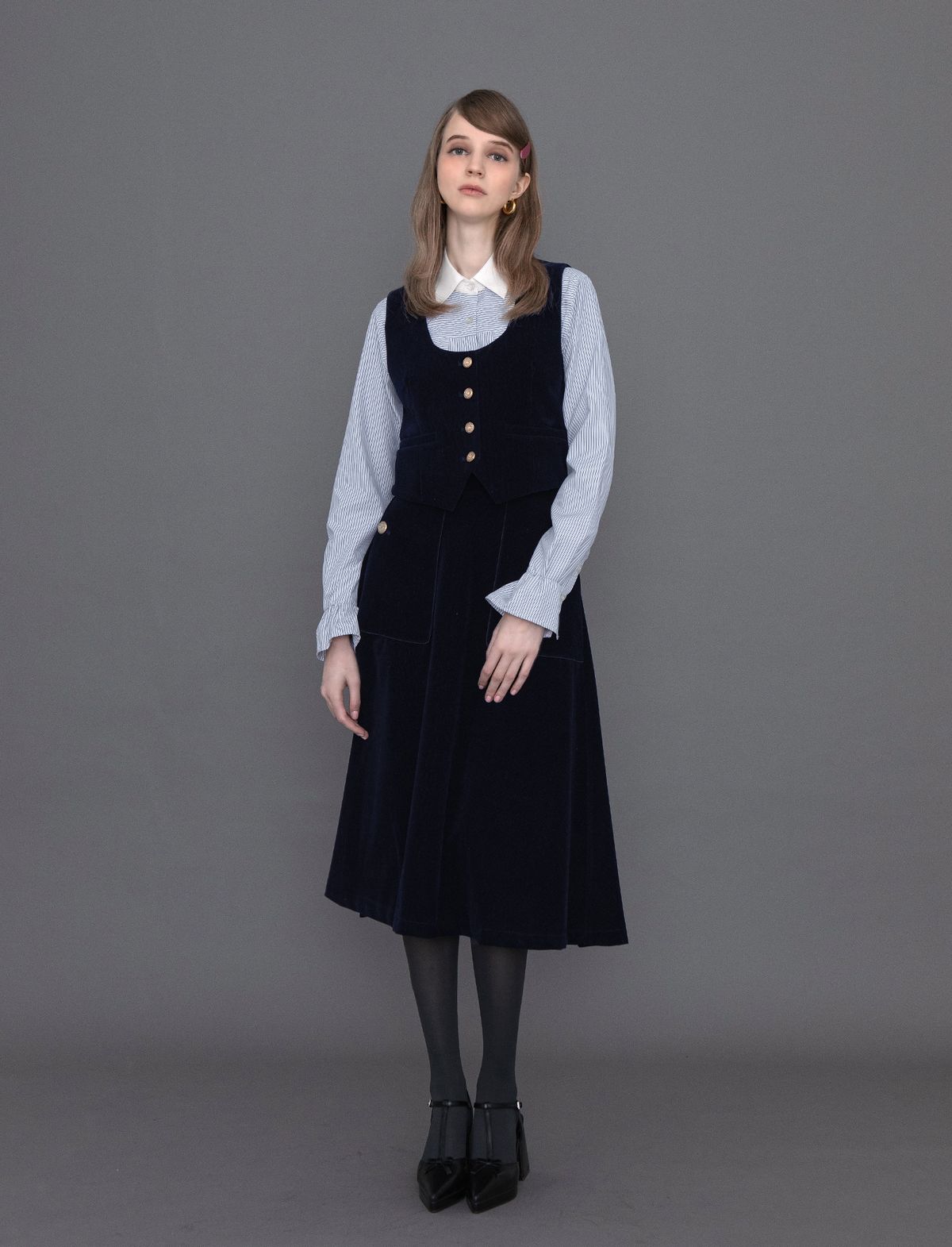 페리 메라(DE PERI MERA) 루핀 골덴 A라인 스커트