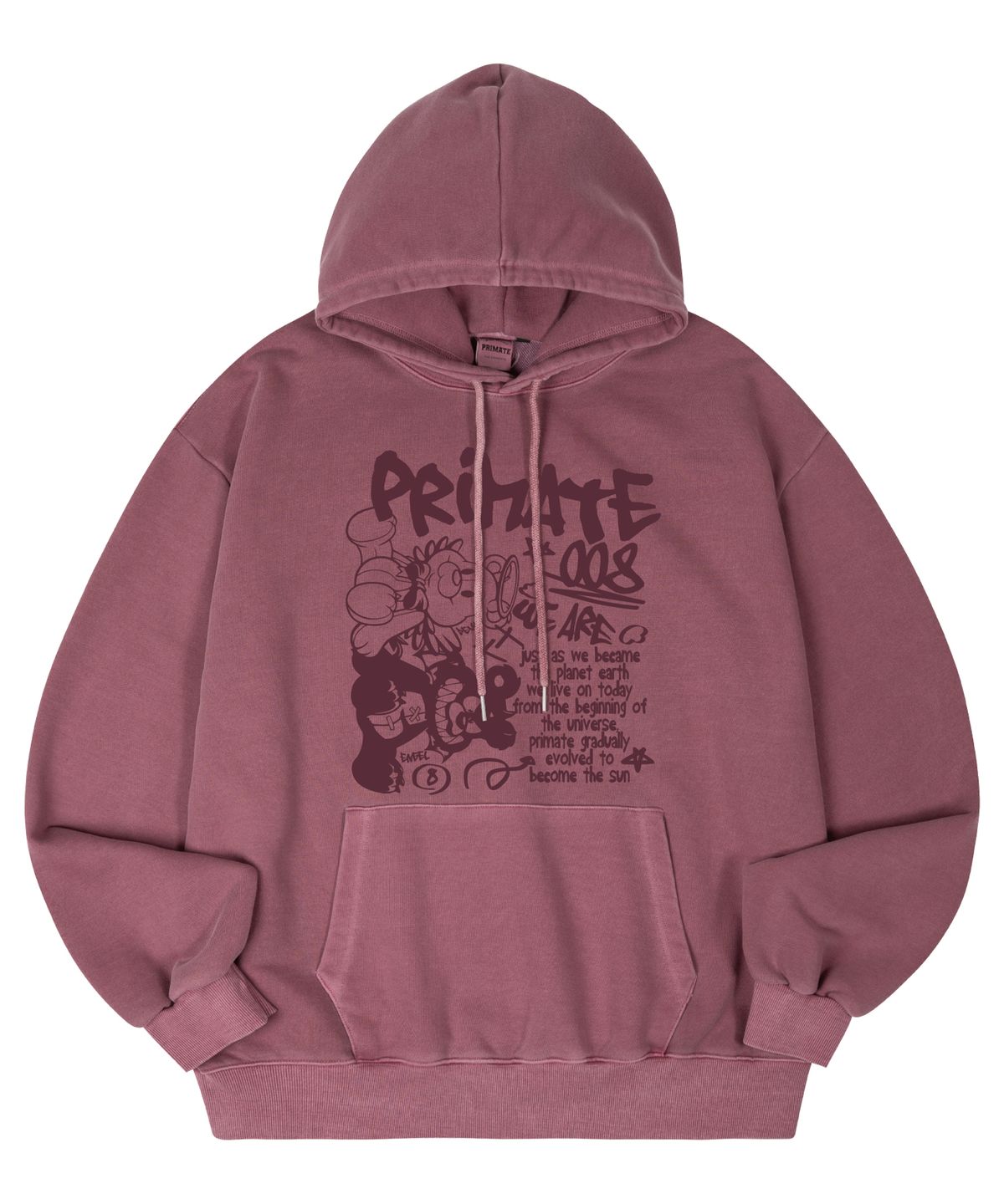 프라임에이트(PRIMATE) ANGELDEM 피그먼트 오버핏 후드티셔츠 4 COLORS